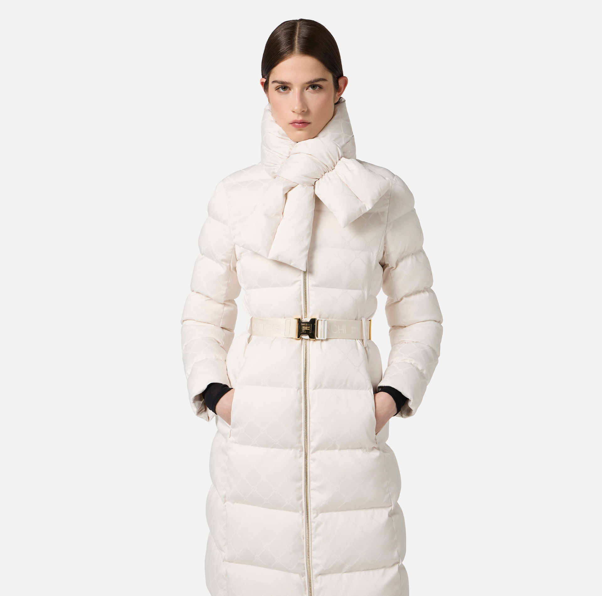 Plumífero de tejido lona jacquard - Elisabetta Franchi