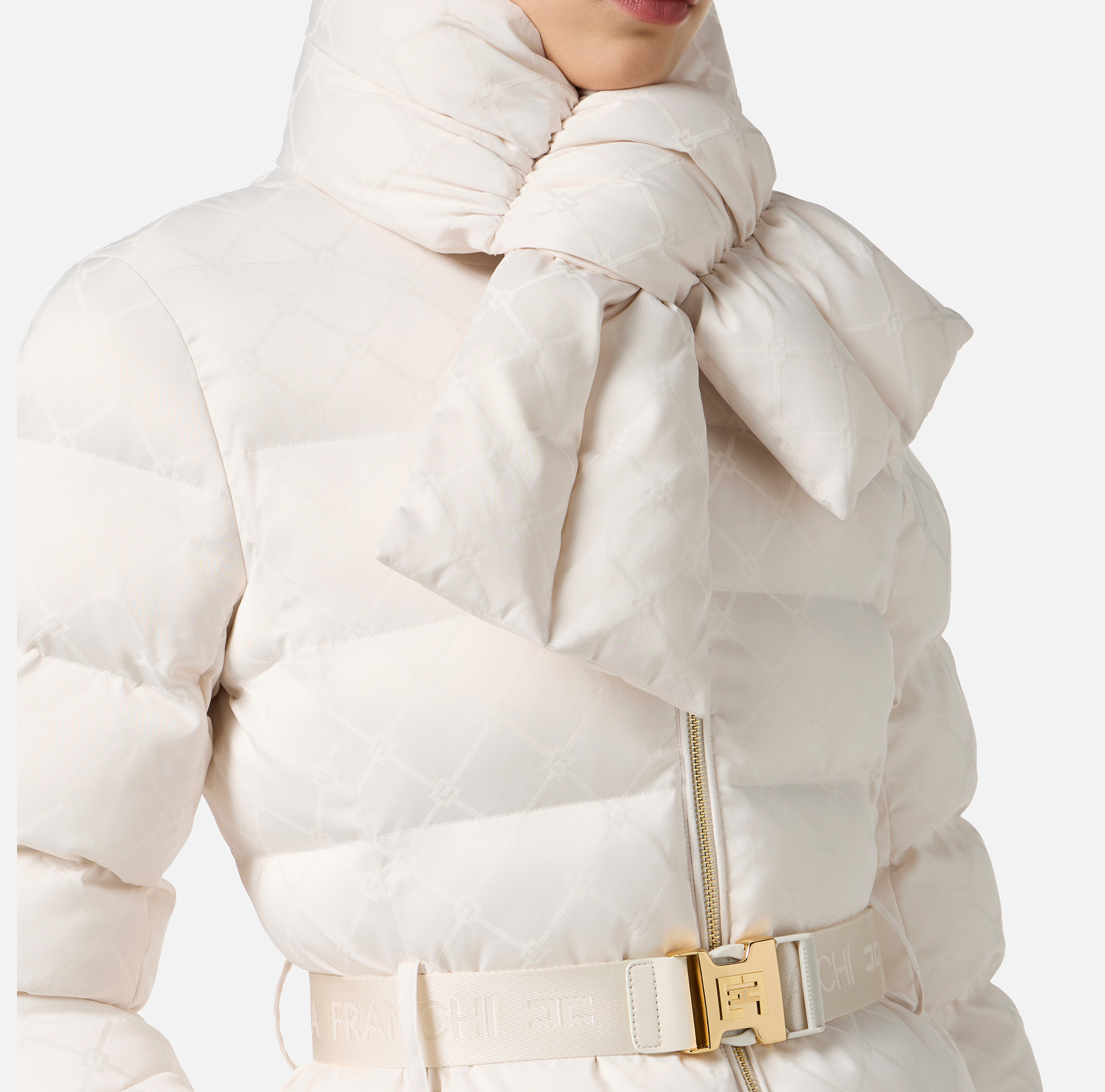 Plumífero de tejido lona jacquard - Elisabetta Franchi