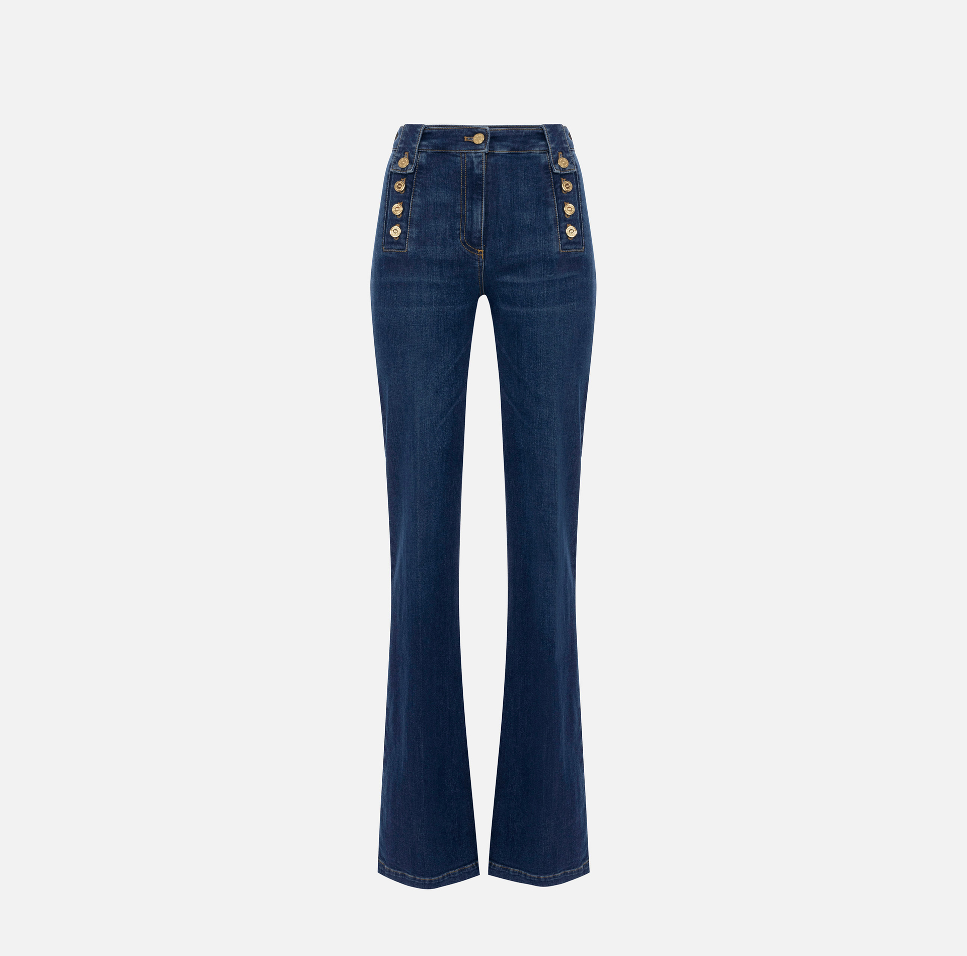 Palazzo jeans with buttons - Elisabetta Franchi