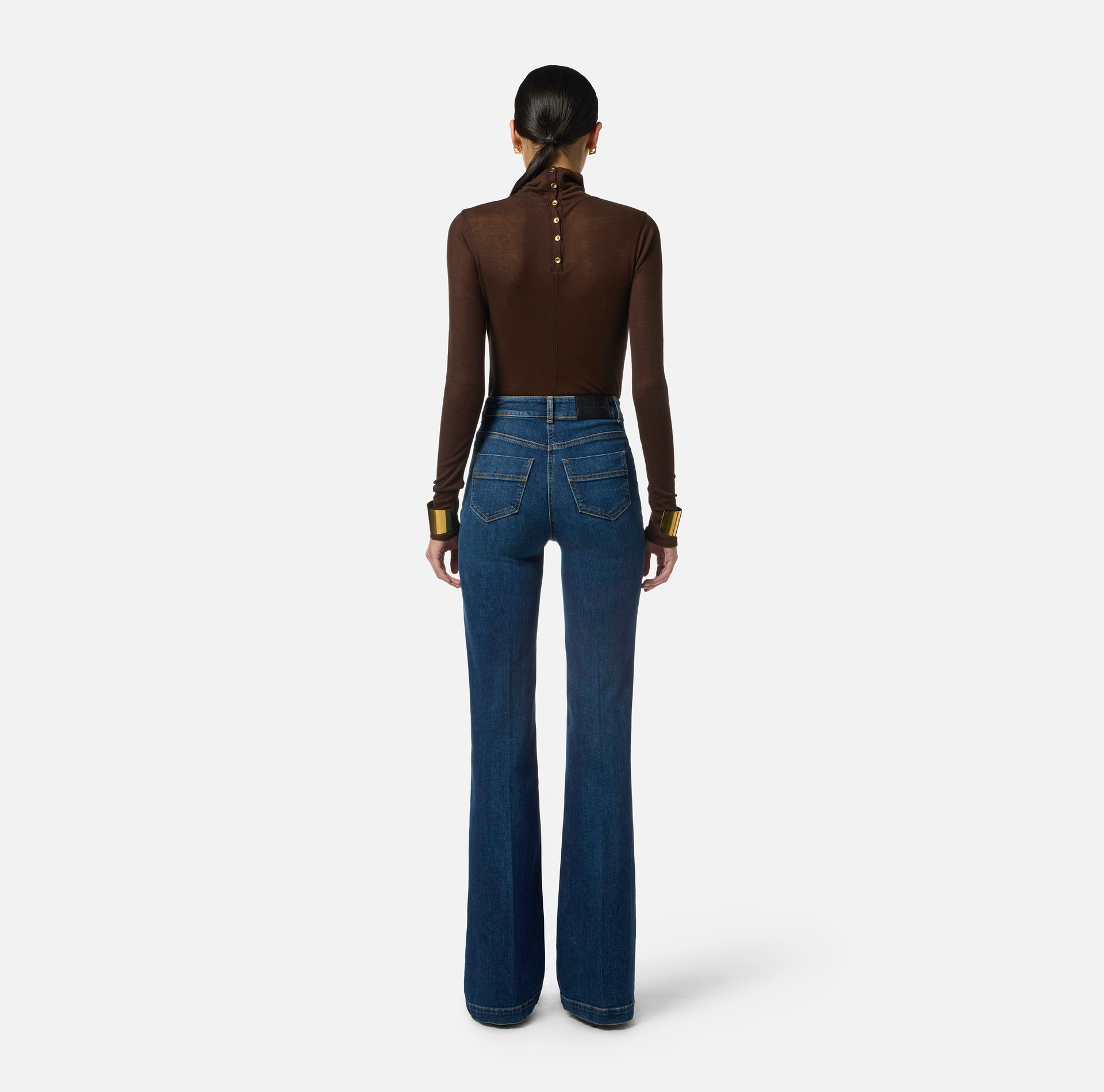 Palazzo jeans with buttons - Elisabetta Franchi