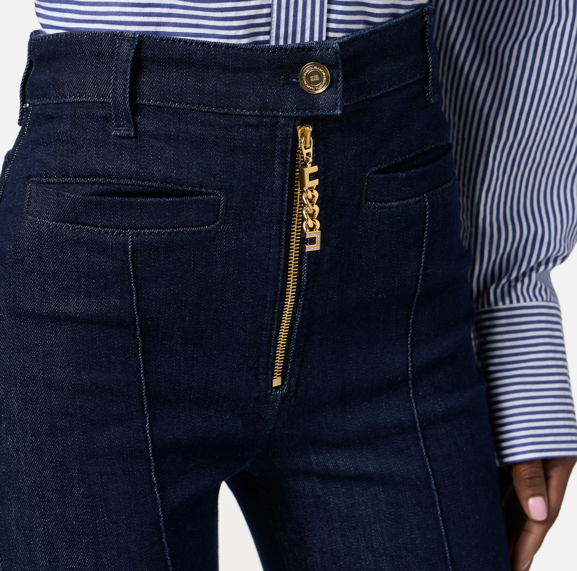 Jeans with jewel zip - Elisabetta Franchi