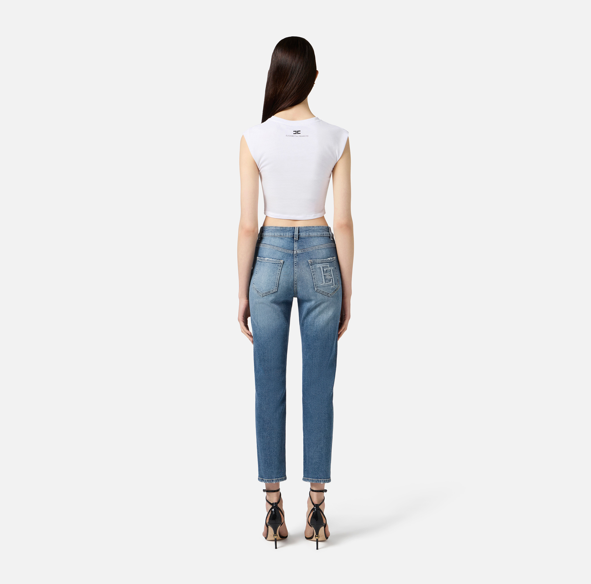 Jeans with embossed logo - Elisabetta Franchi