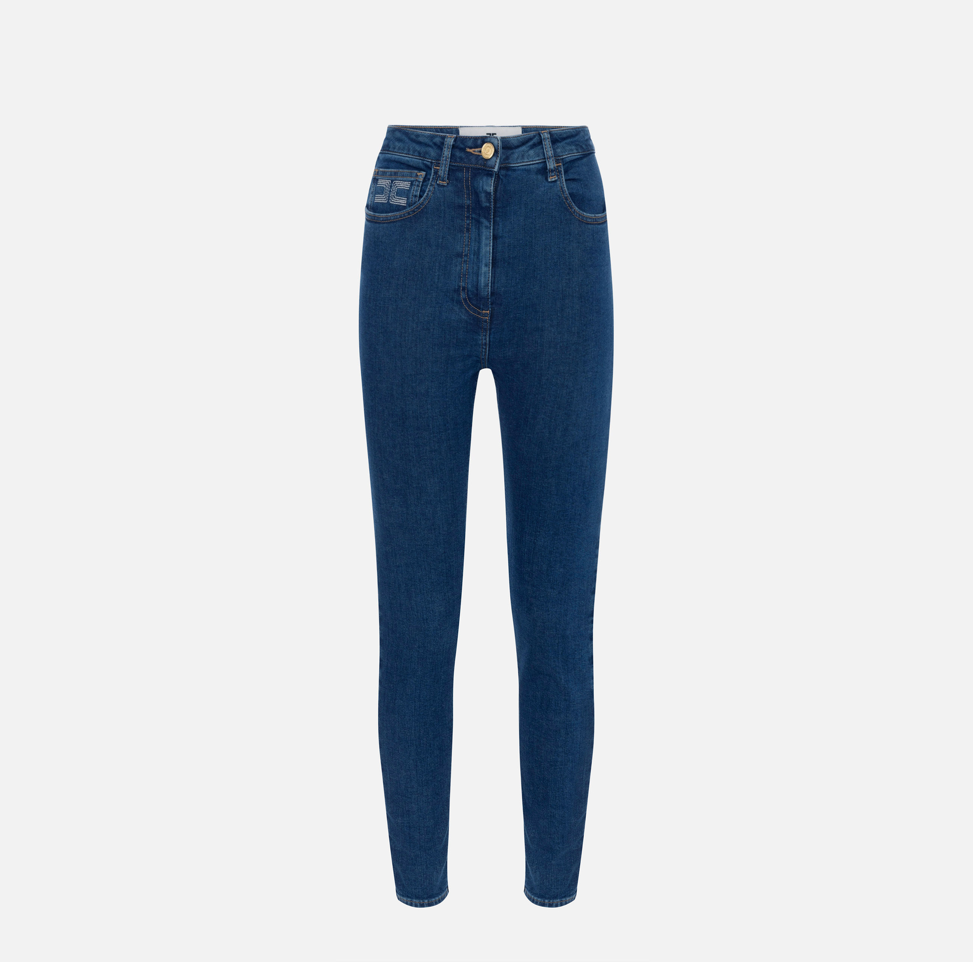 Pantalón denim con logotipo - Elisabetta Franchi
