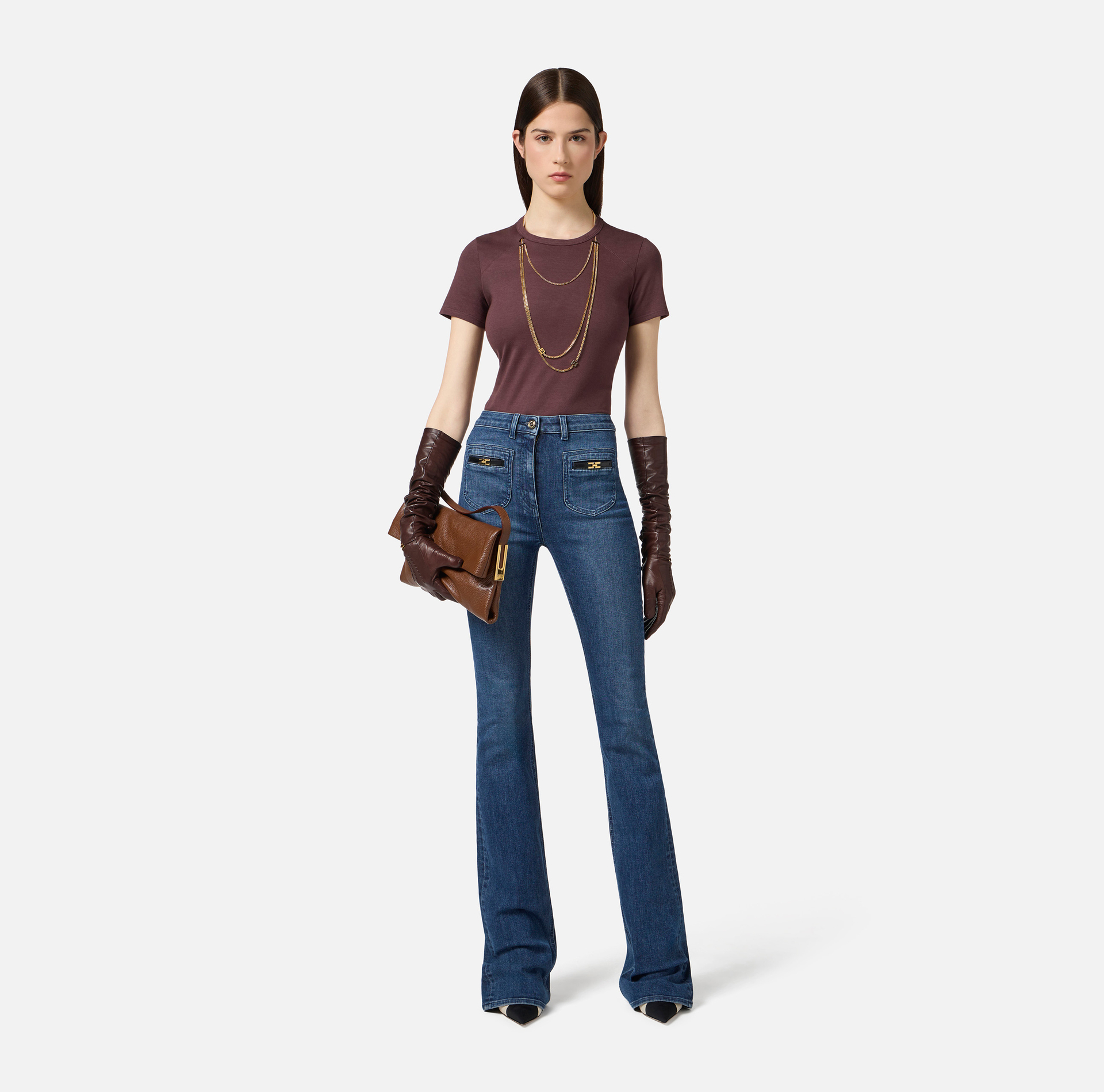 Jeans mit Schmuck-Logo - Elisabetta Franchi