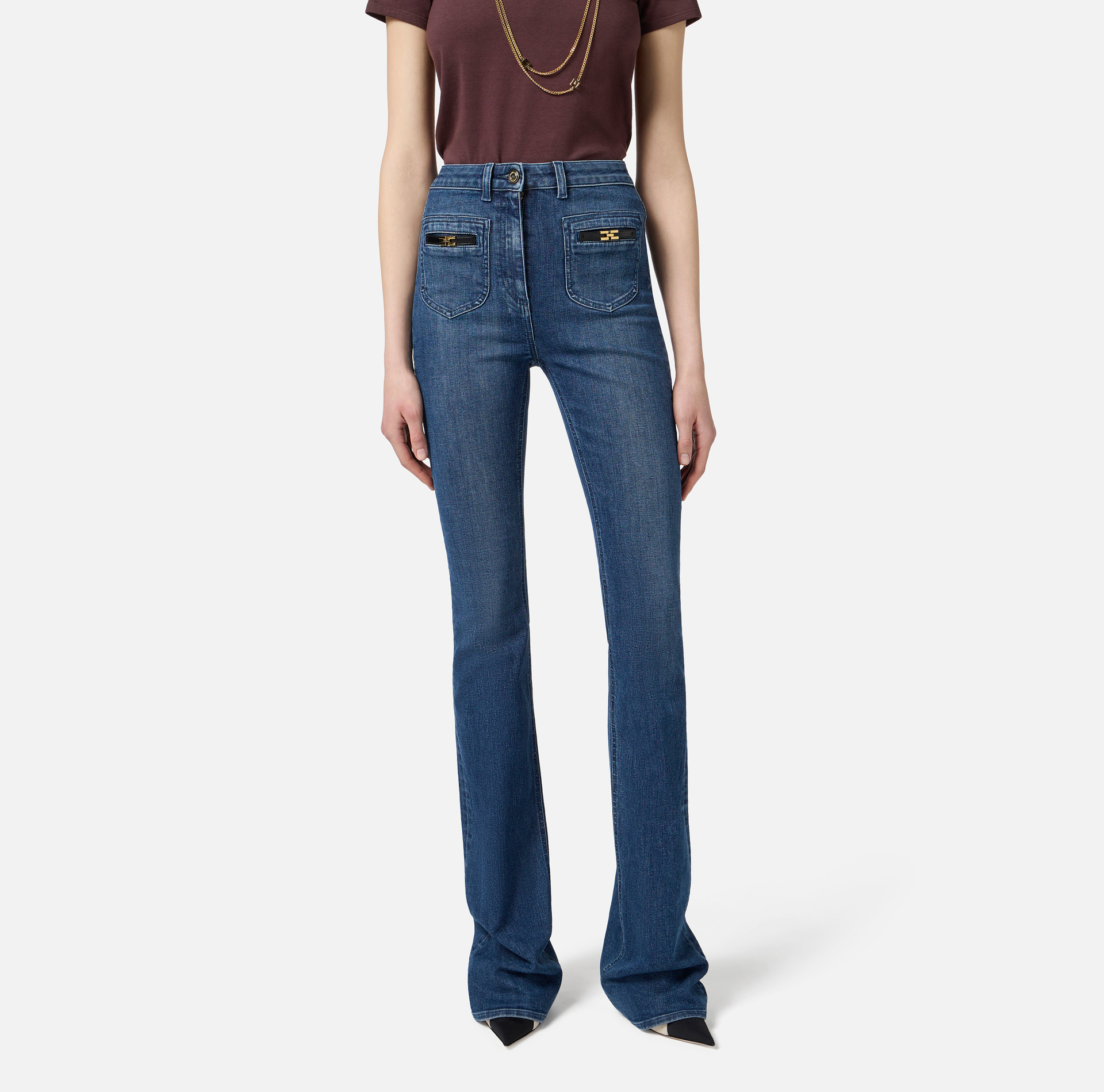 Jeans mit Schmuck-Logo - Elisabetta Franchi