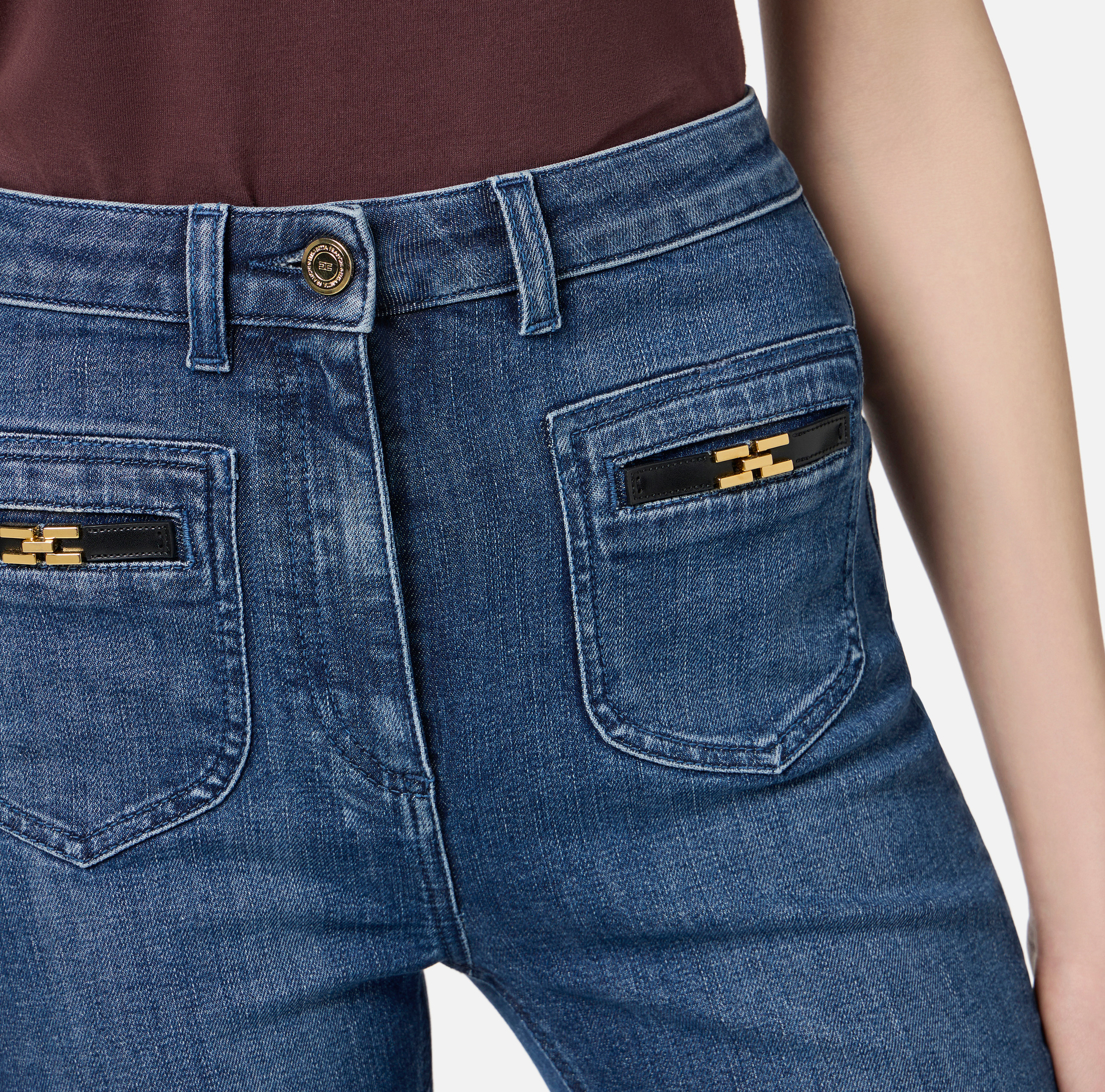Jeans mit Schmuck-Logo - Elisabetta Franchi