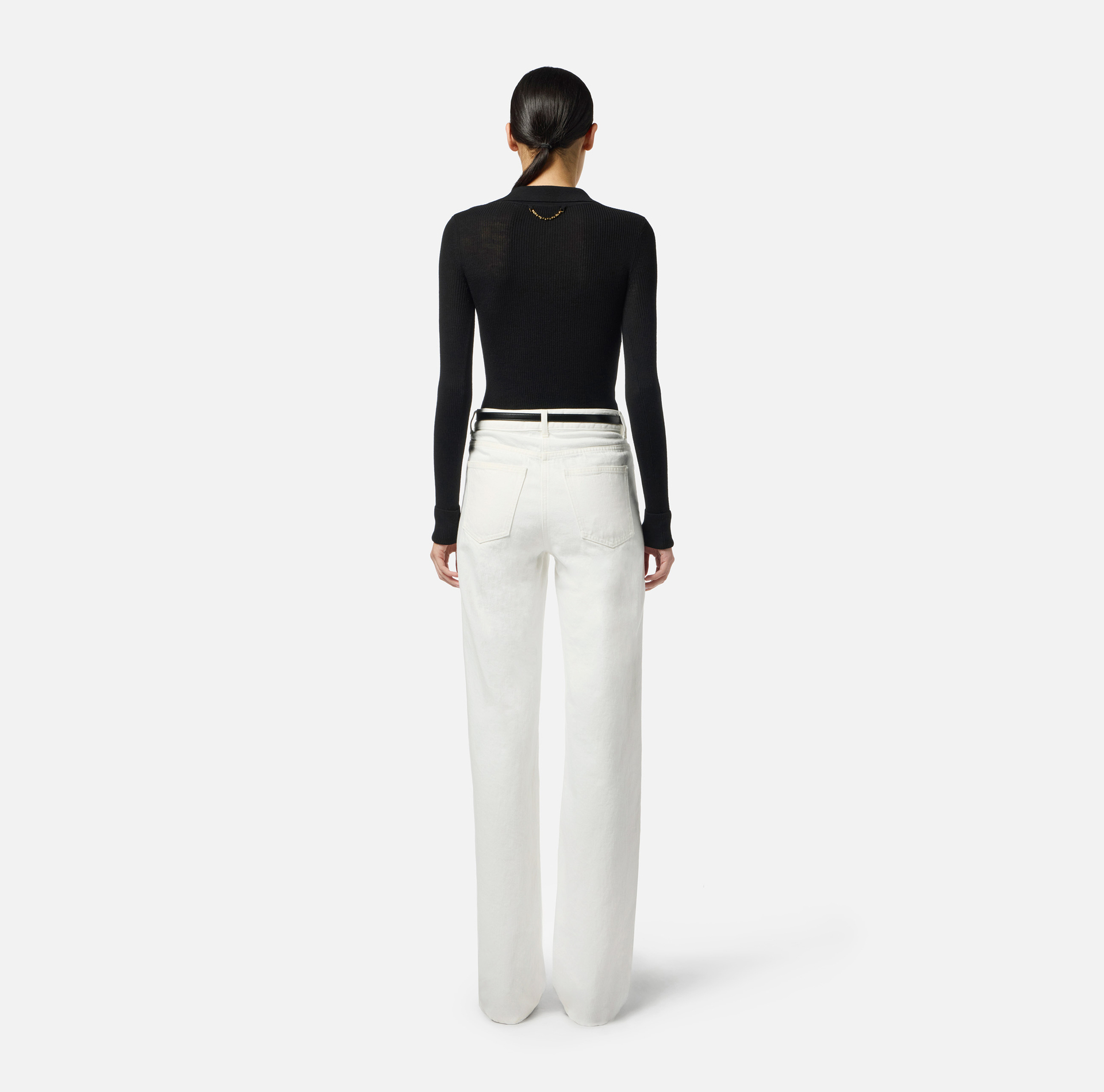 Jeans with satin bands - Elisabetta Franchi
