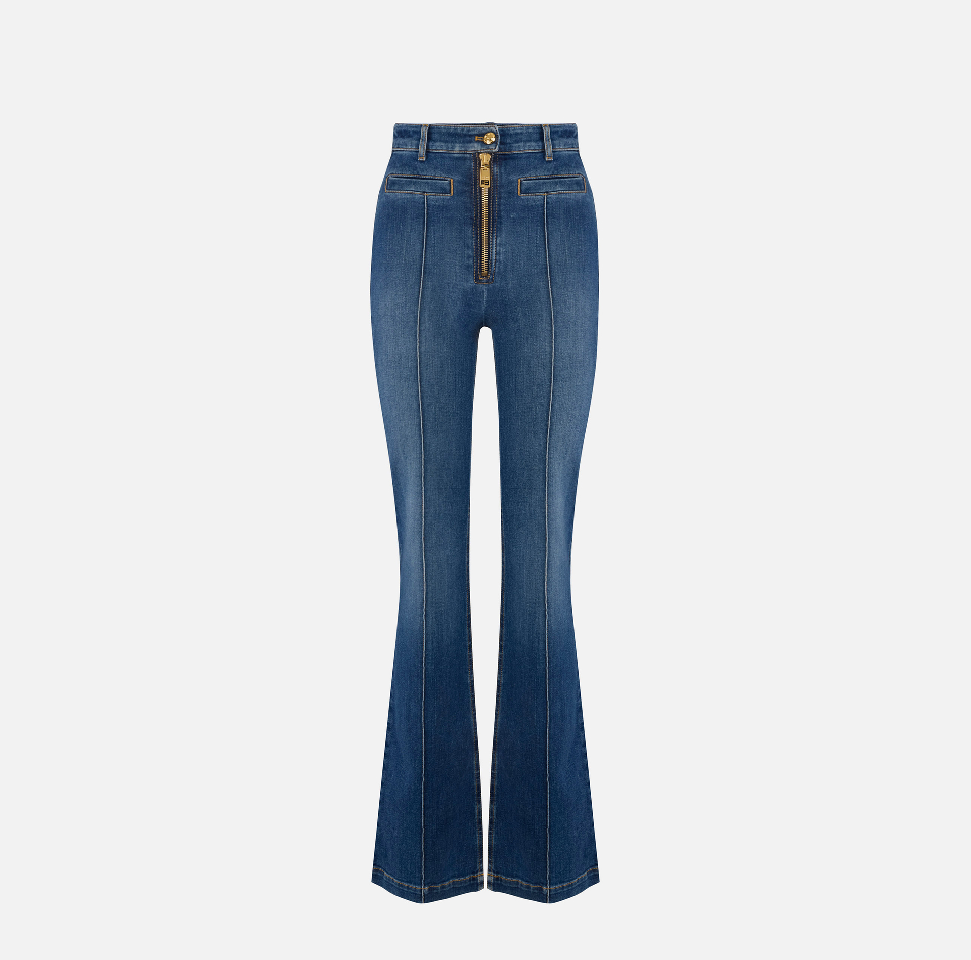 Boot-cut jeans with zip - Elisabetta Franchi