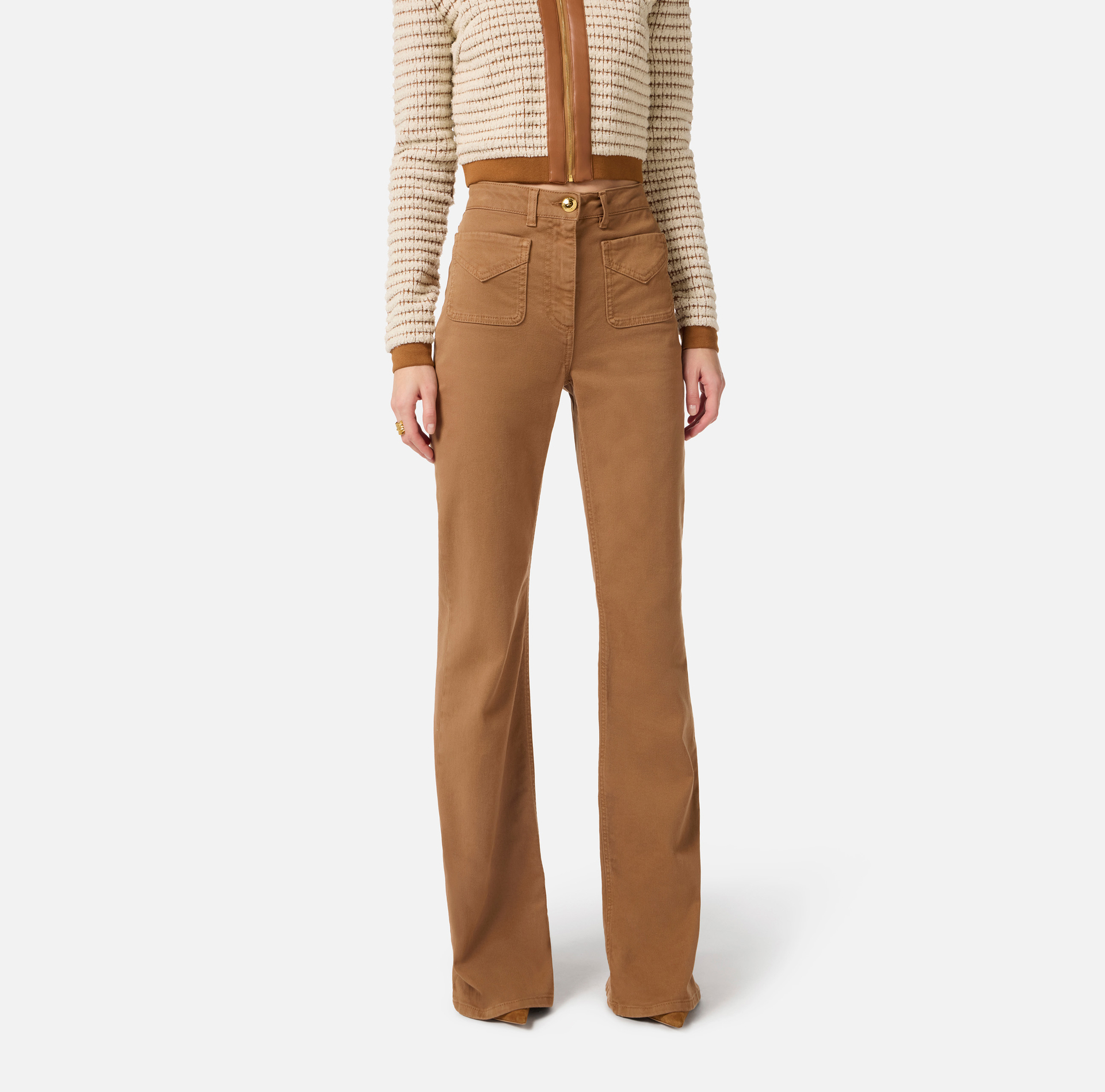 Jeansy z przedłużanymi nogawkami z kieszeniami - Elisabetta Franchi