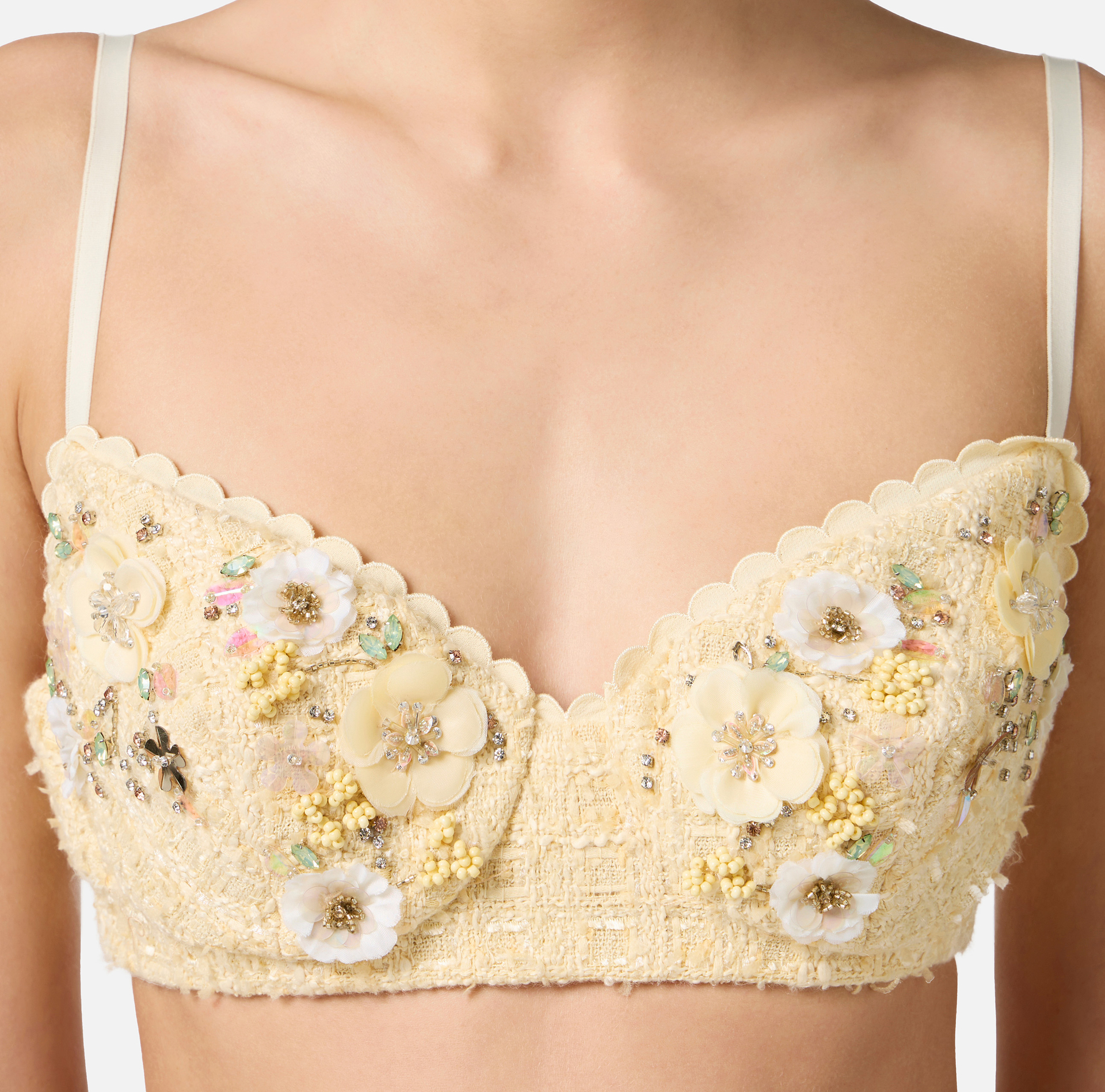 Bh van tweed met geborduurde bloemen - Elisabetta Franchi