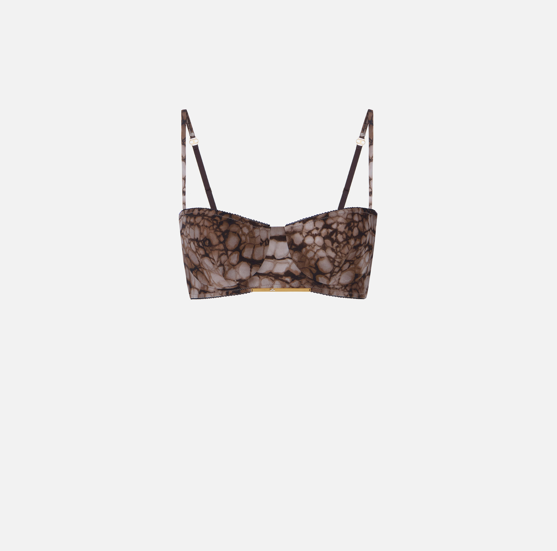 Bra in cady and tulle fabric with alligator print - Elisabetta Franchi