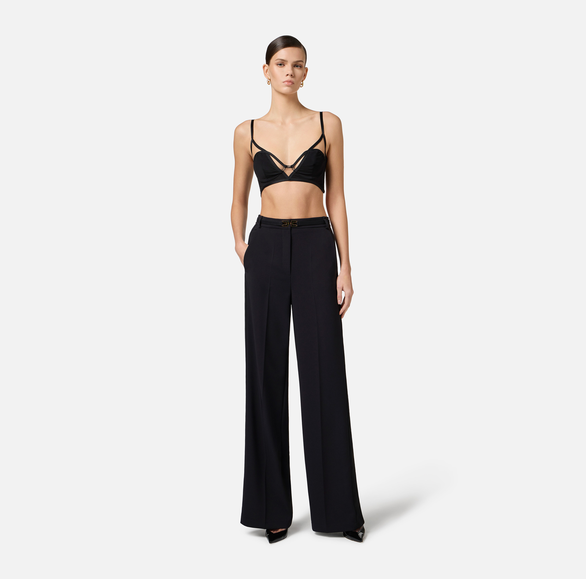 Bh van elastisch organza met detail en logo - Elisabetta Franchi