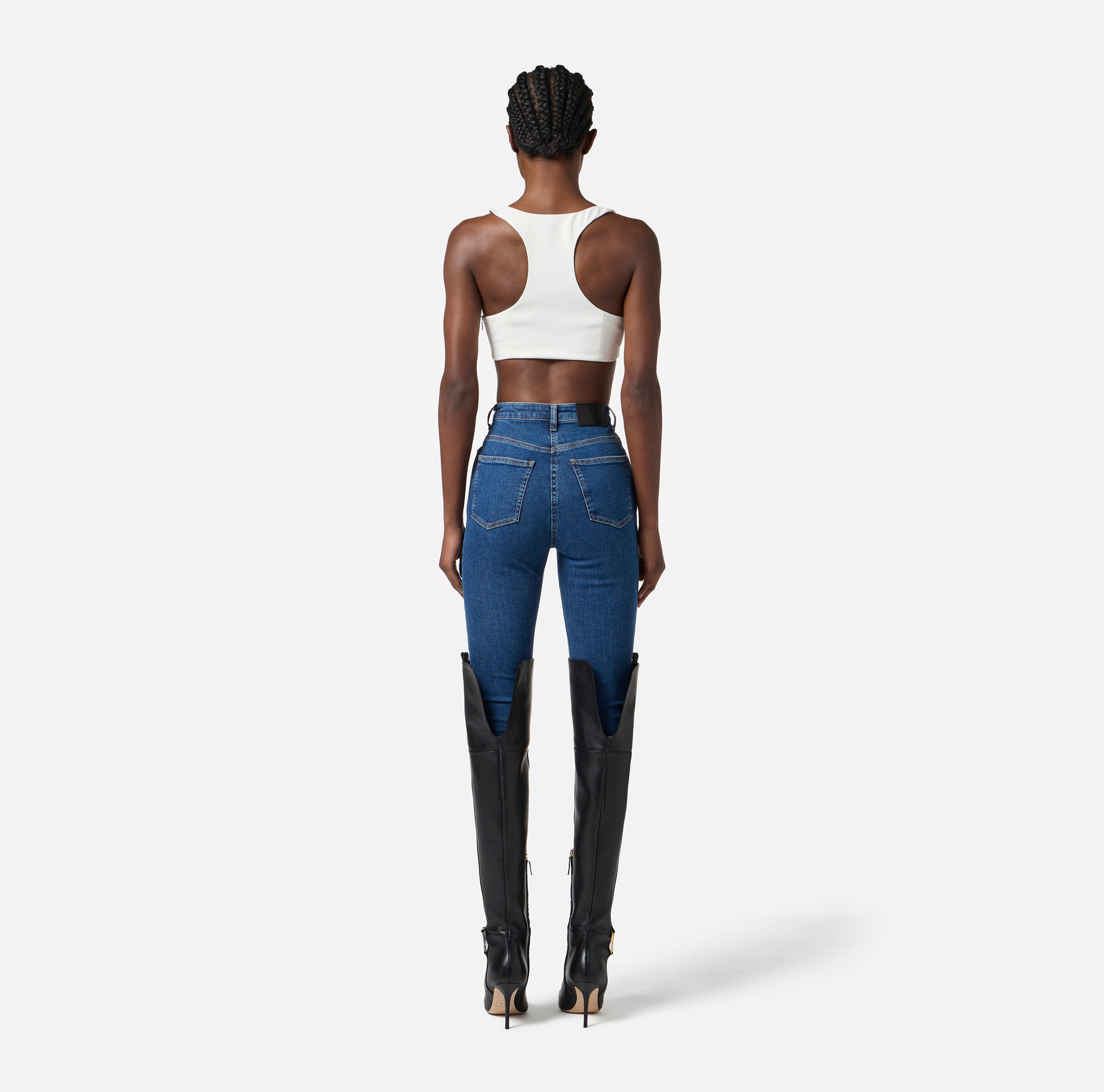 Top in lightweight crêpe fabric with crystals - Elisabetta Franchi