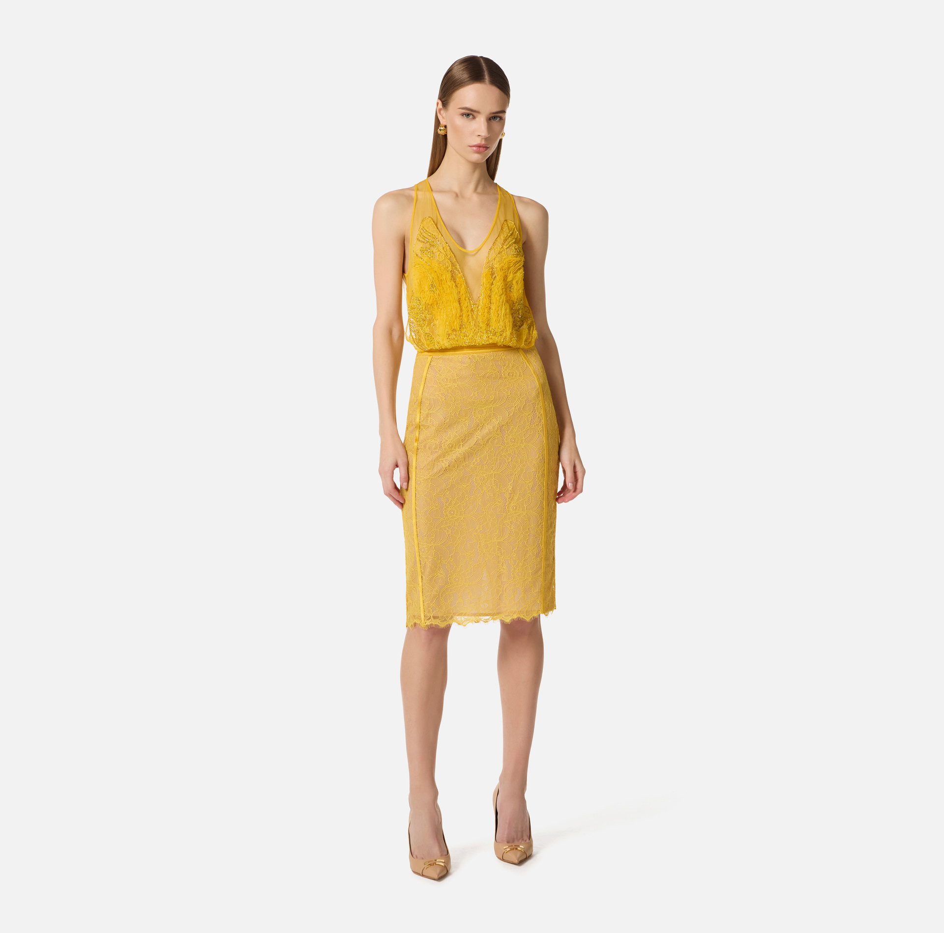 Top in tulle ricamato Elisabetta Franchi — free download
