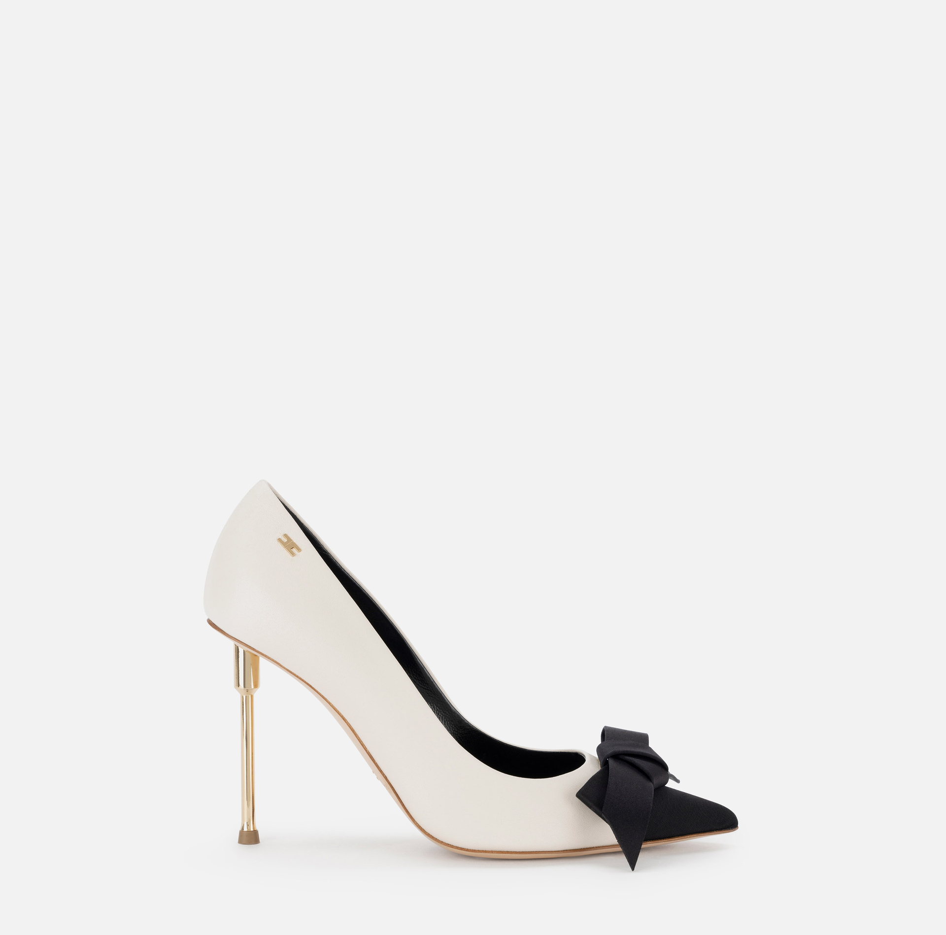 Pumps in nappa leather with satin bow - SCARPE - Elisabetta Franchi