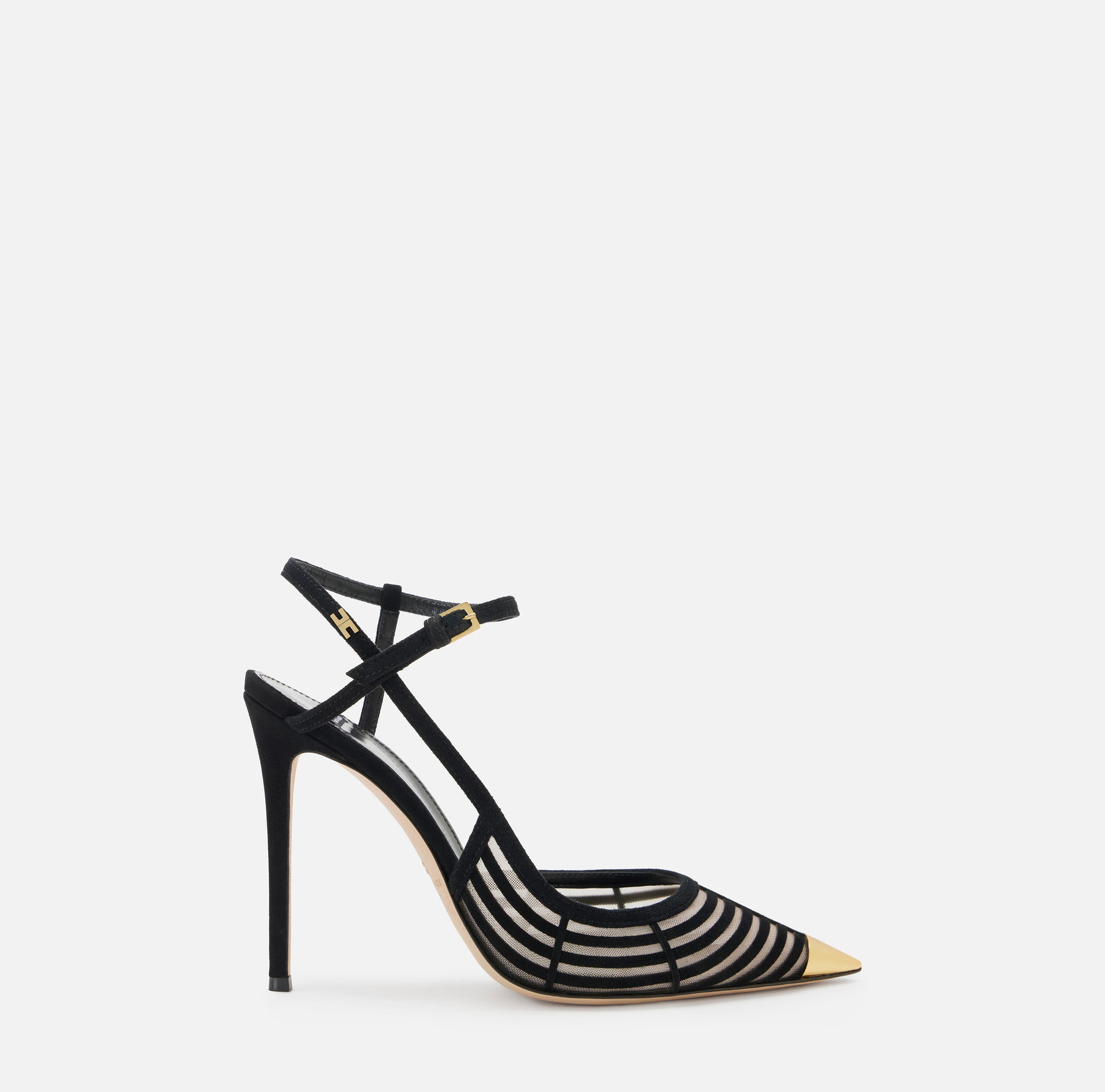 Slingback in suede e tulle
