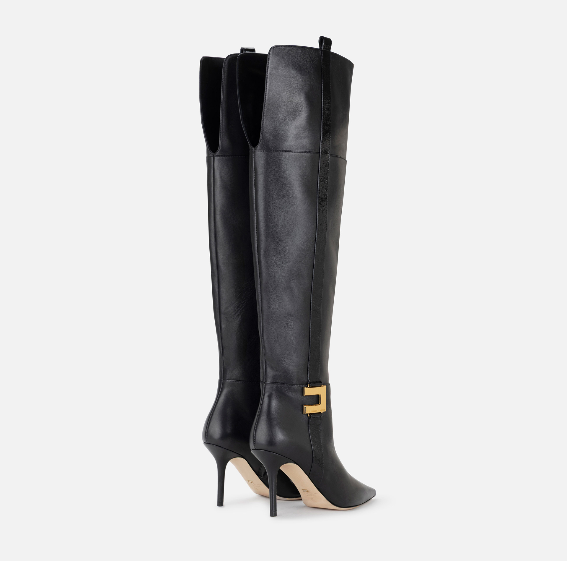 Botas de piel de napa con logotipo bicolor - Elisabetta Franchi