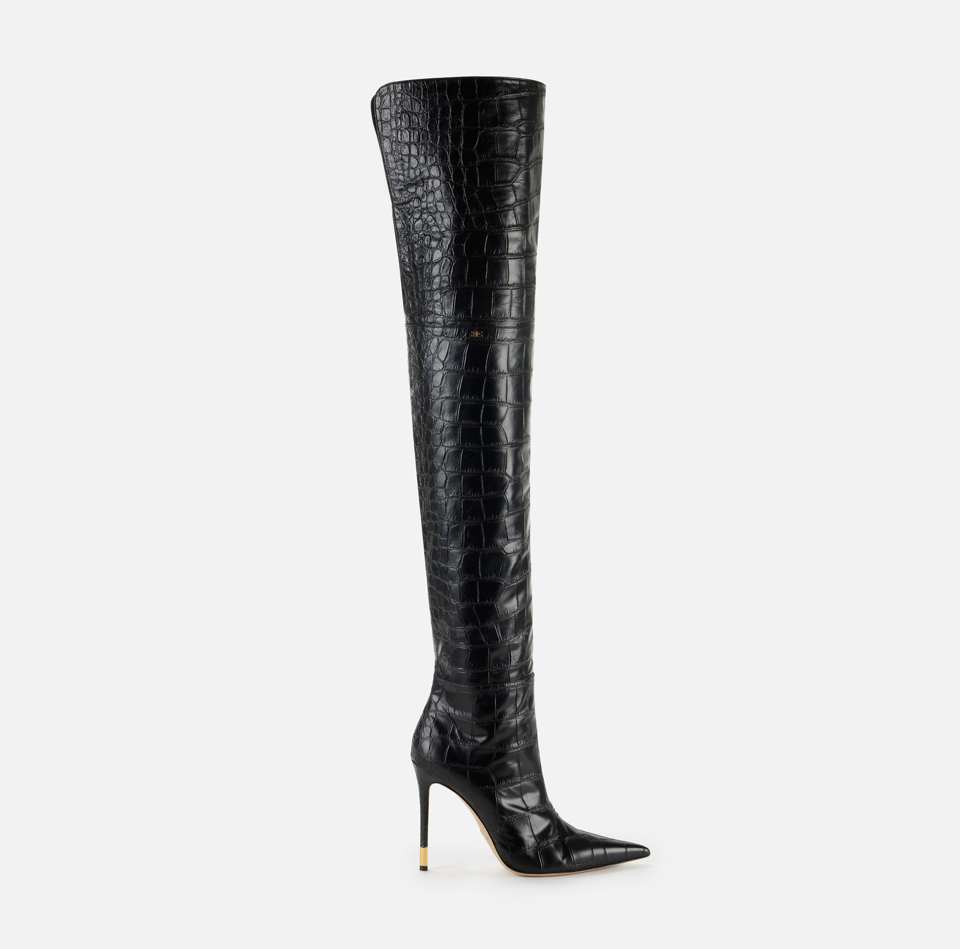 Boots with shiny crocodile print - SCARPE - Elisabetta Franchi