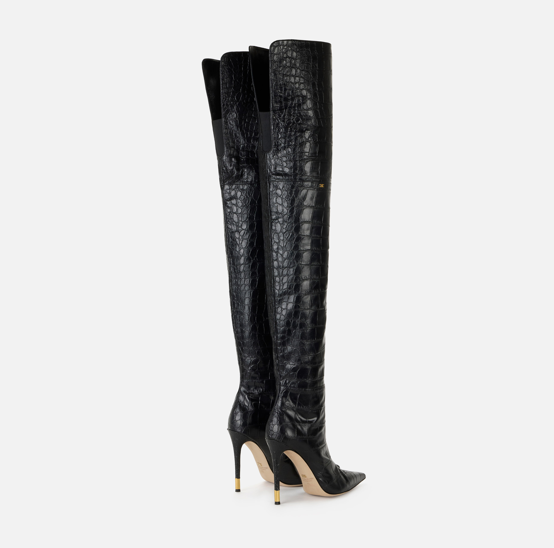 Boots with shiny crocodile print - Elisabetta Franchi