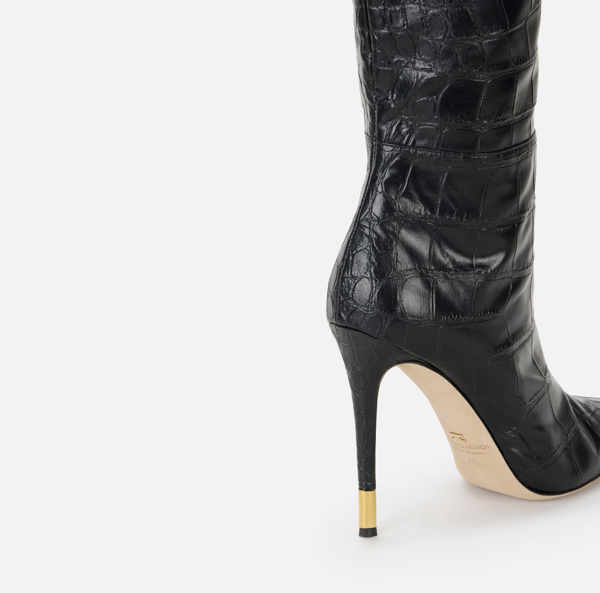 Boots with shiny crocodile print - Elisabetta Franchi