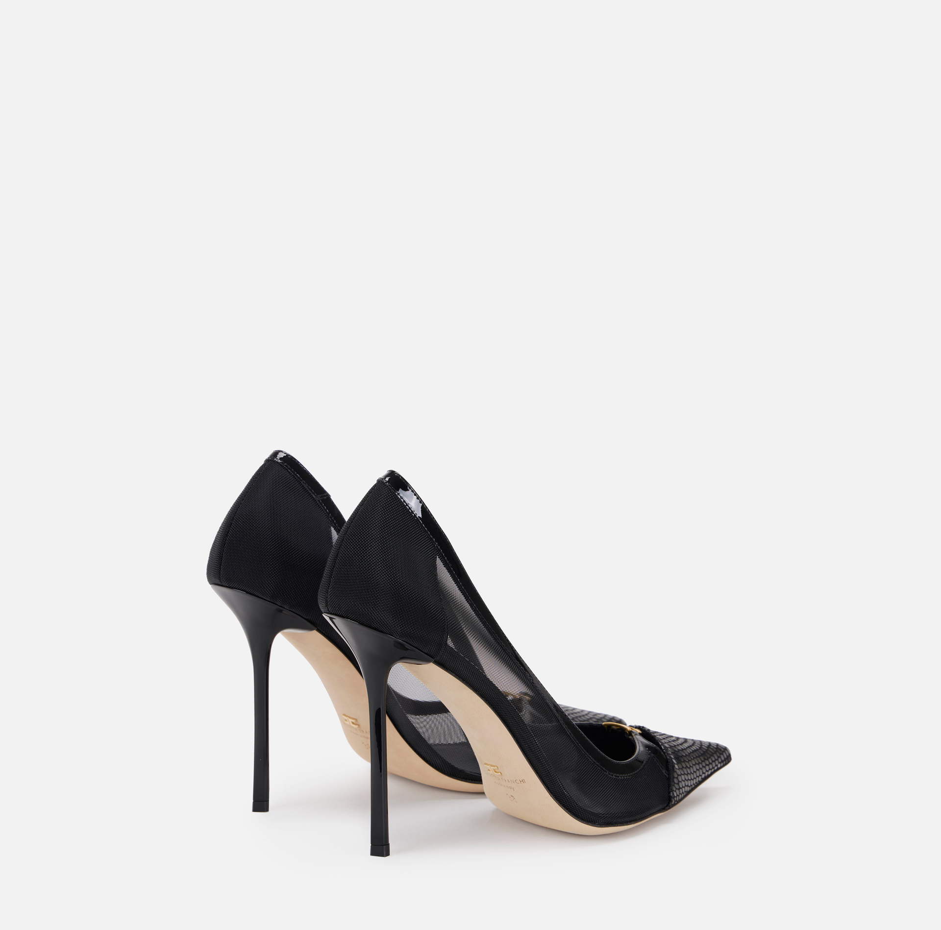 Pumps met neteffect en slangendetails - Elisabetta Franchi