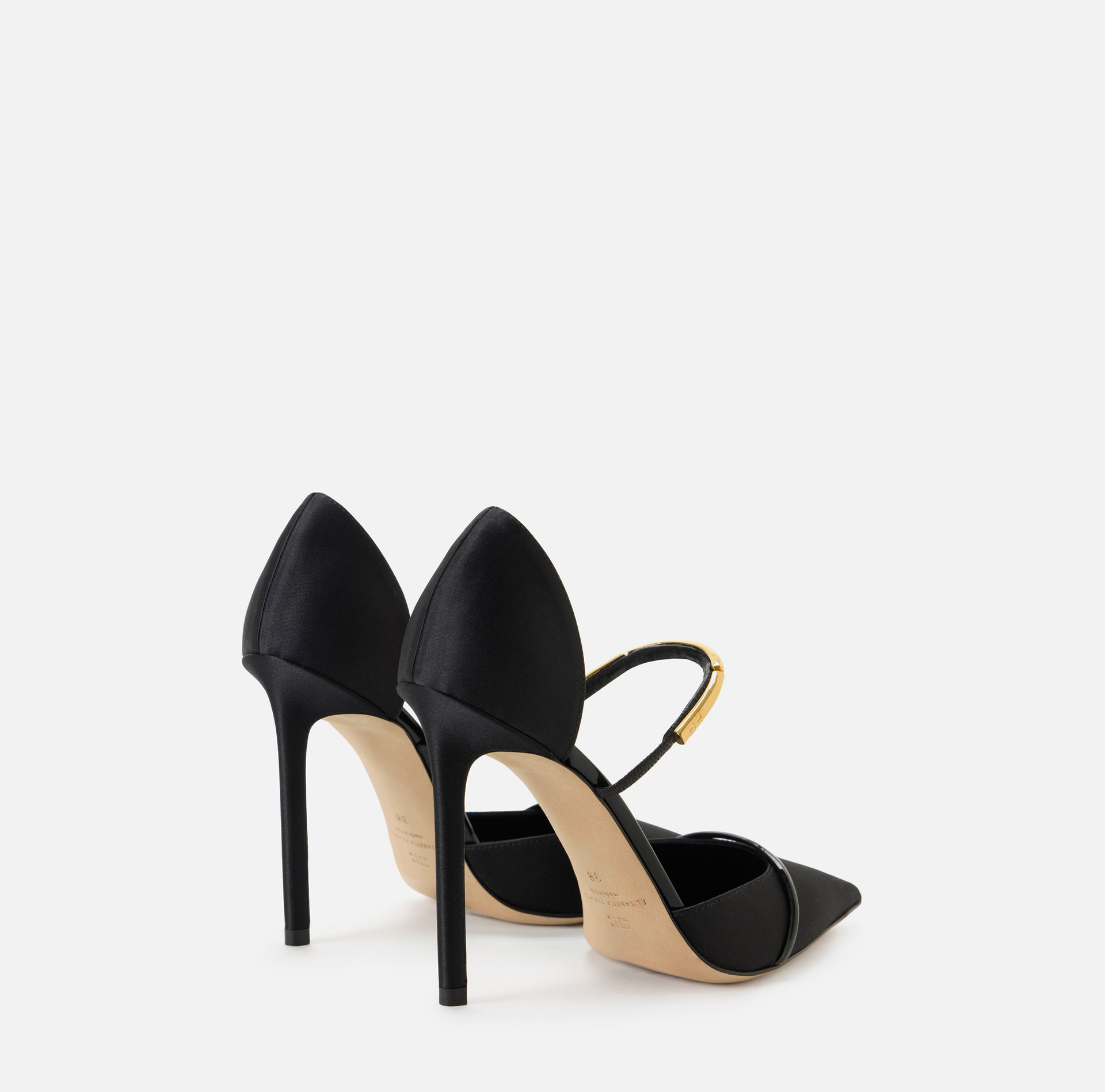 D'Orsay pumps in satin fabric with jewel detail - Elisabetta Franchi