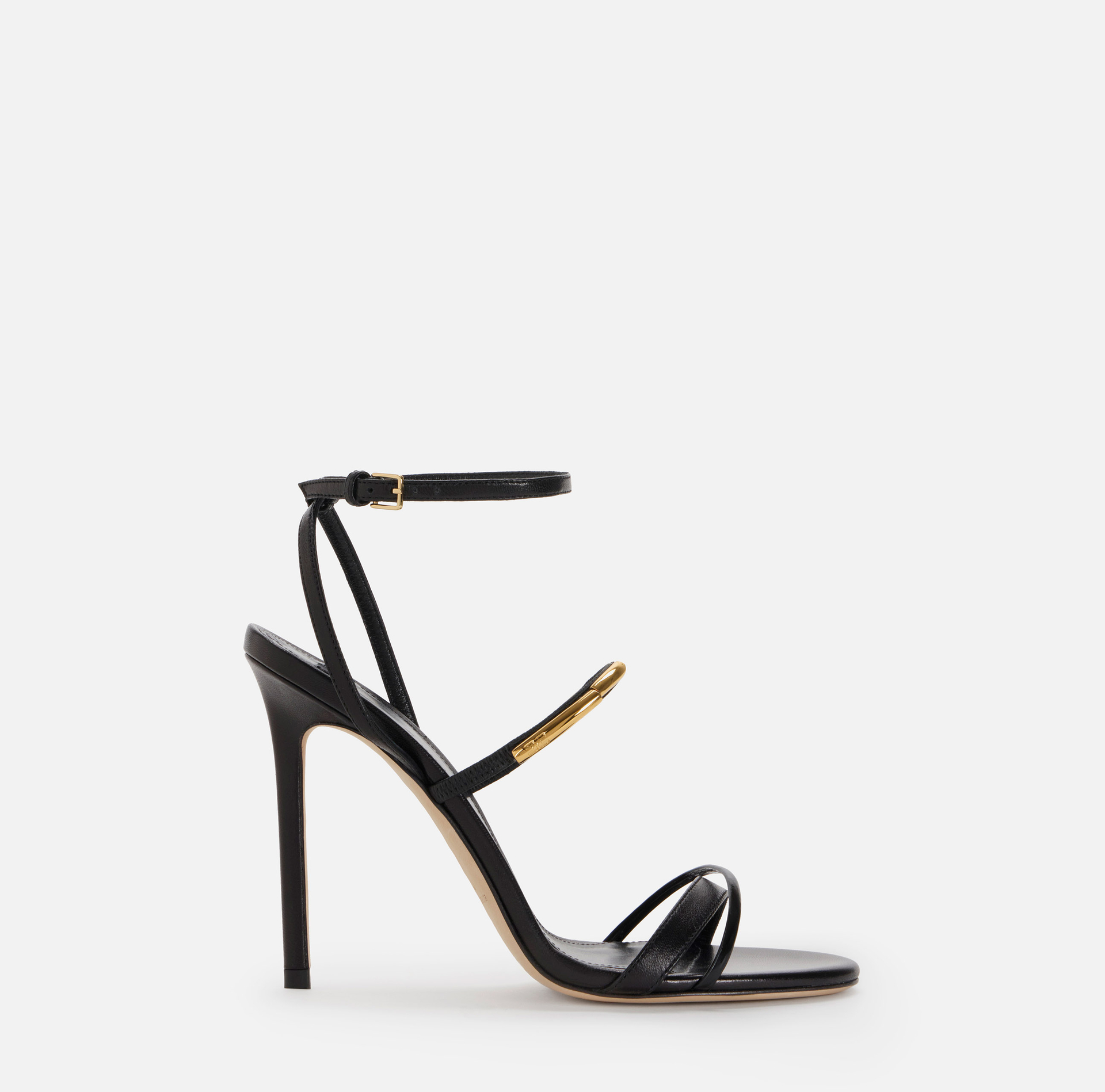 Sandalias de piel con detalle joya - Elisabetta Franchi