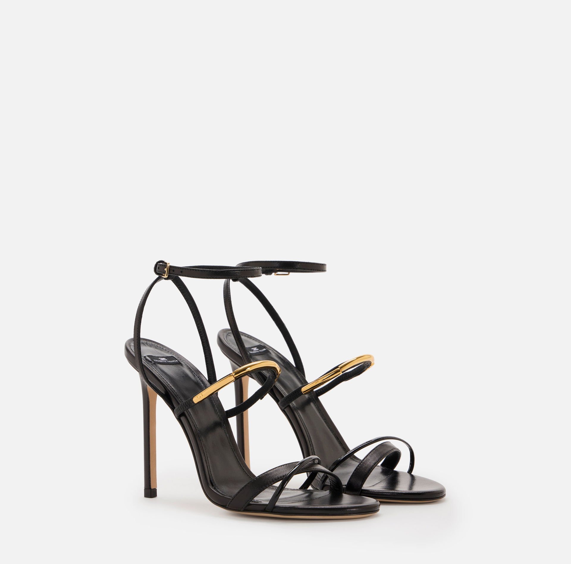 Sandalias de piel con detalle joya - Elisabetta Franchi