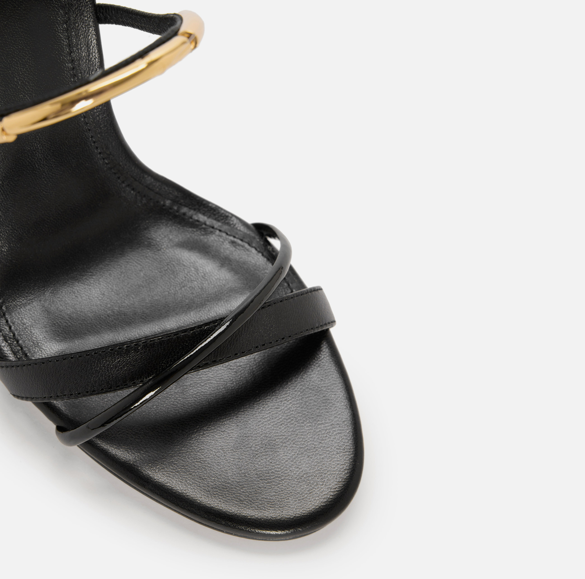 Sandalias de piel con detalle joya - Elisabetta Franchi