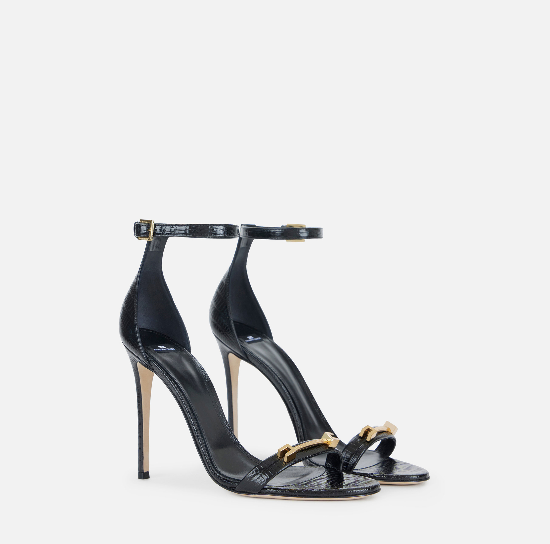 Sandales Riviera en cuir imprimé croco - Elisabetta Franchi