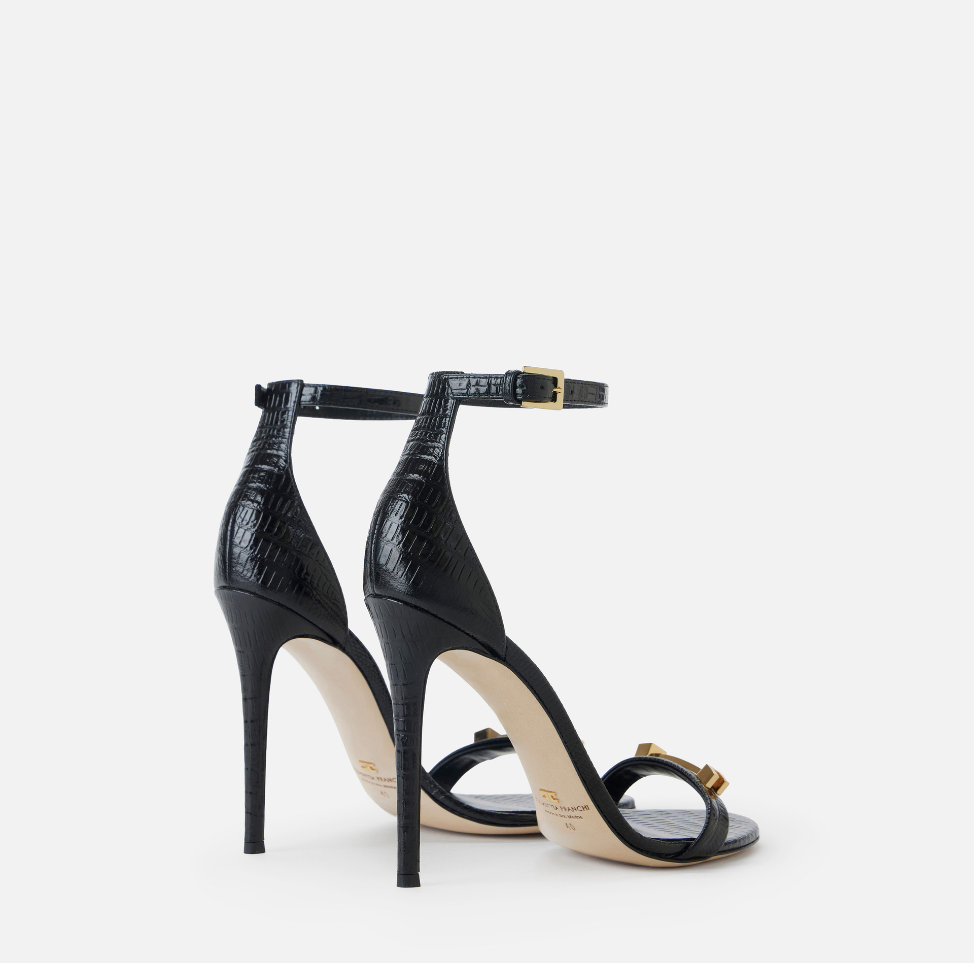 Sandales Riviera en cuir imprimé croco - Elisabetta Franchi