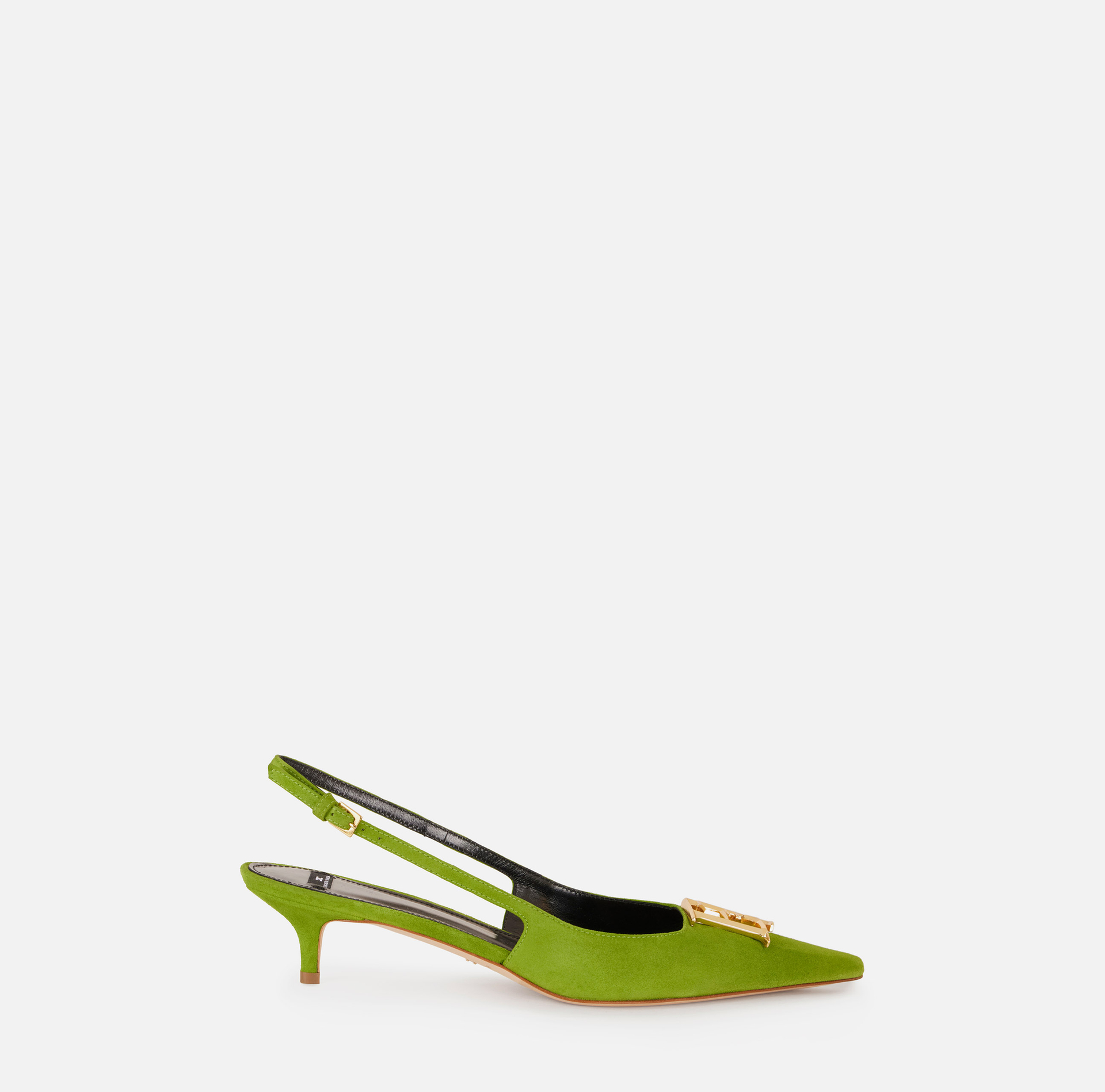 Slingback in suede con dettaglio logo