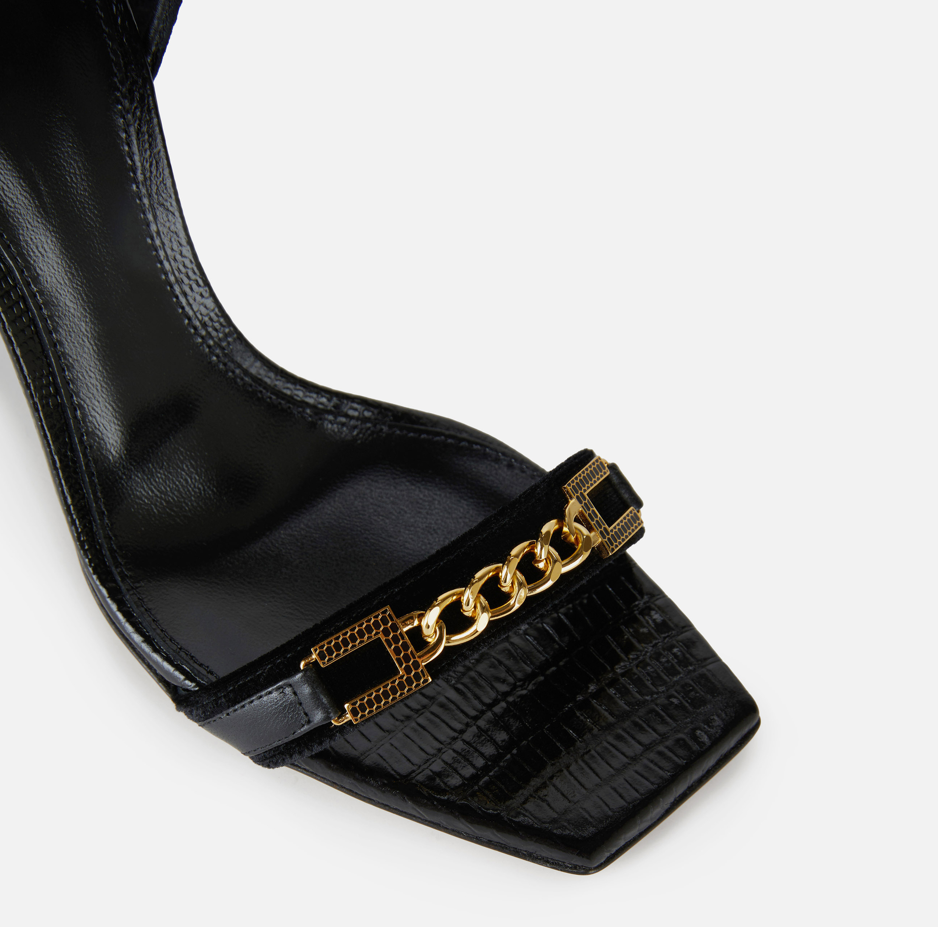 Nappa leather sandals with velvet ribbons - Elisabetta Franchi