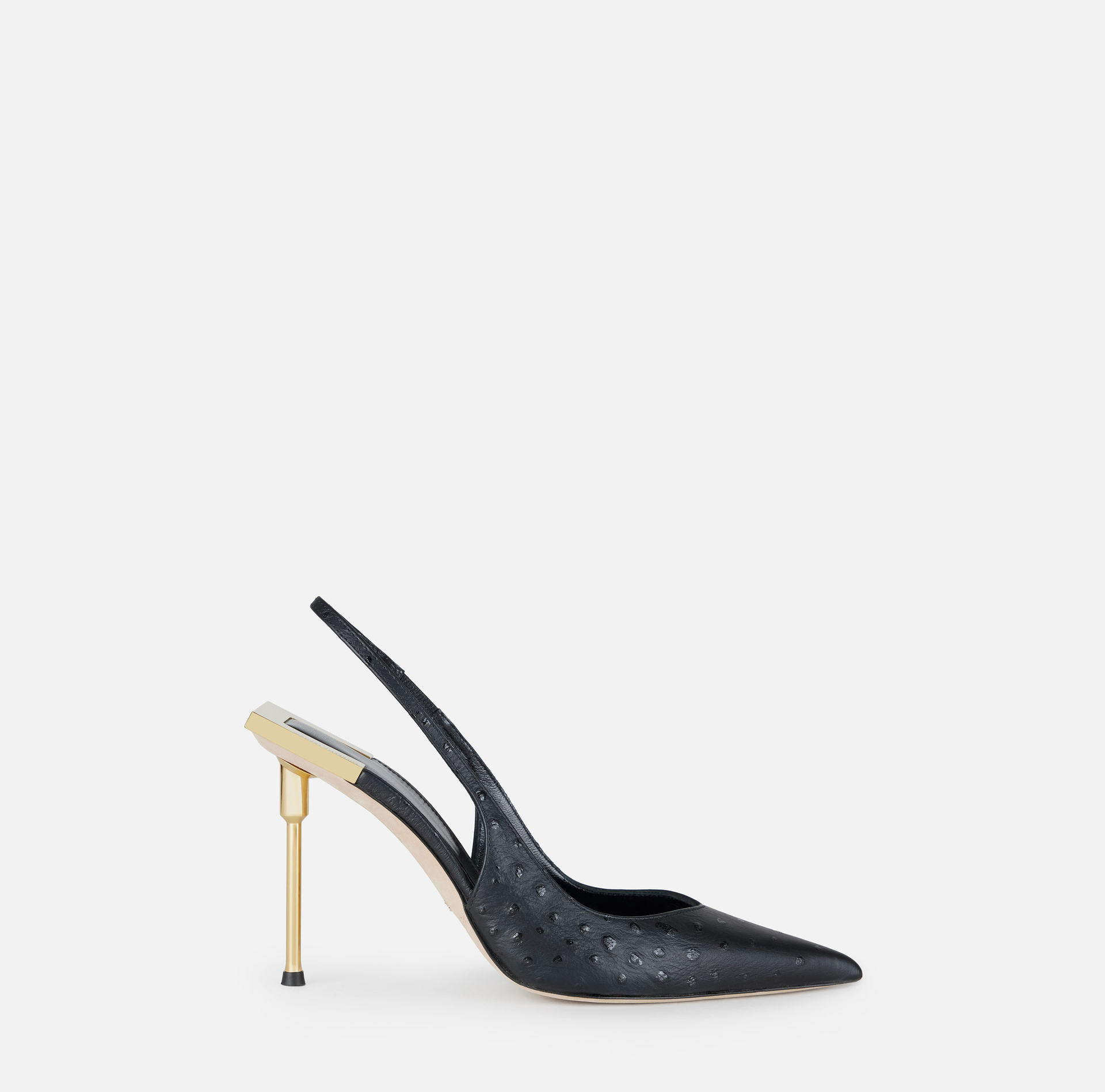 Slingback in pelle texture struzzo
