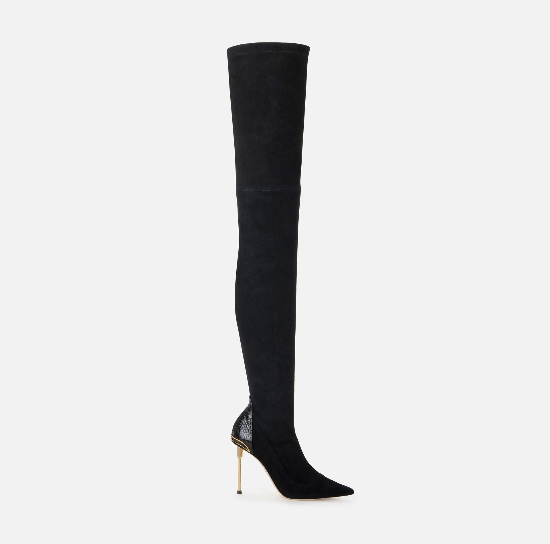 Stiefel aus Wildleder mit Details in Python-Optik - SCARPE - Elisabetta Franchi