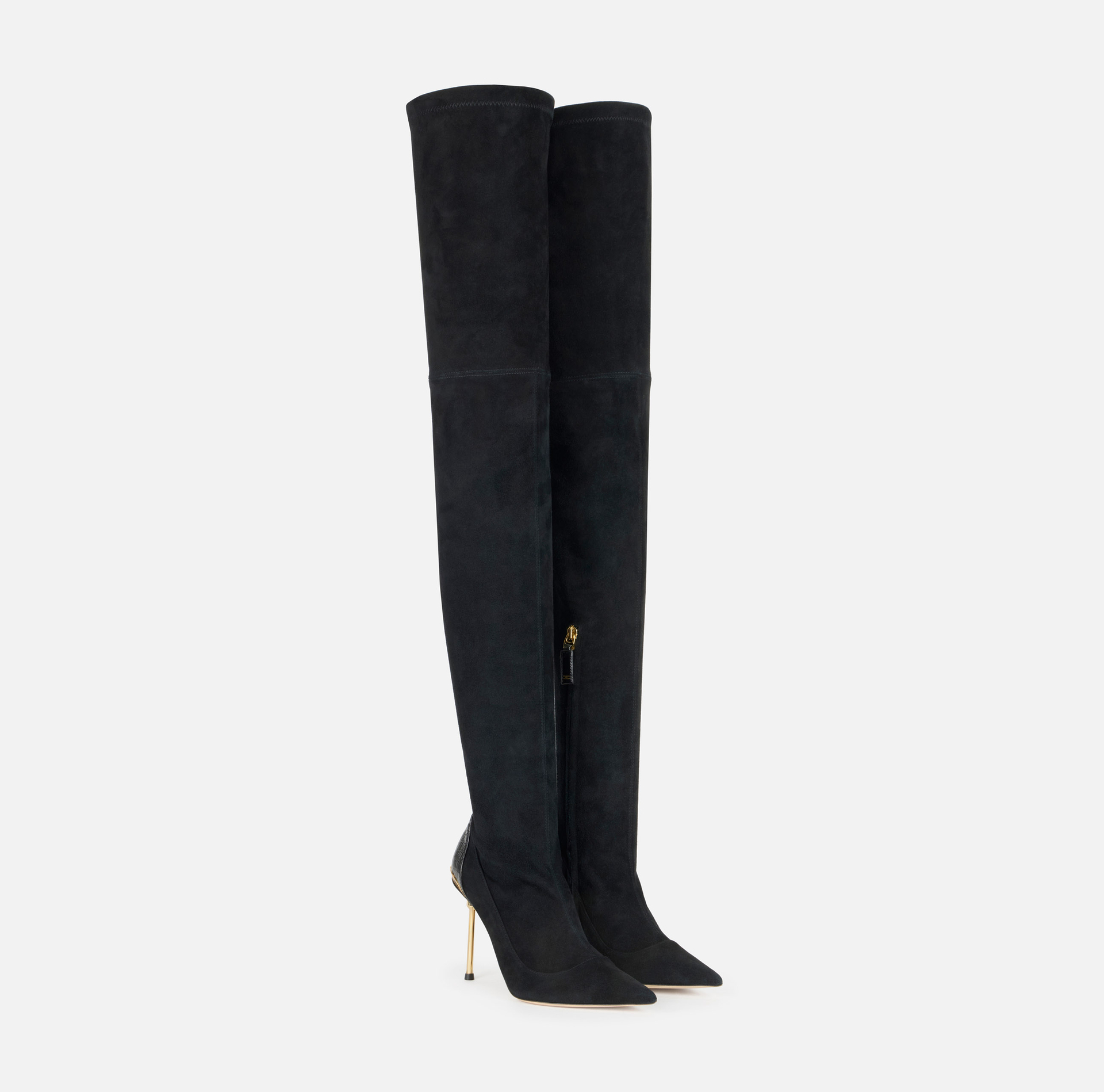 Laarzen van suède met slangendetails - Elisabetta Franchi