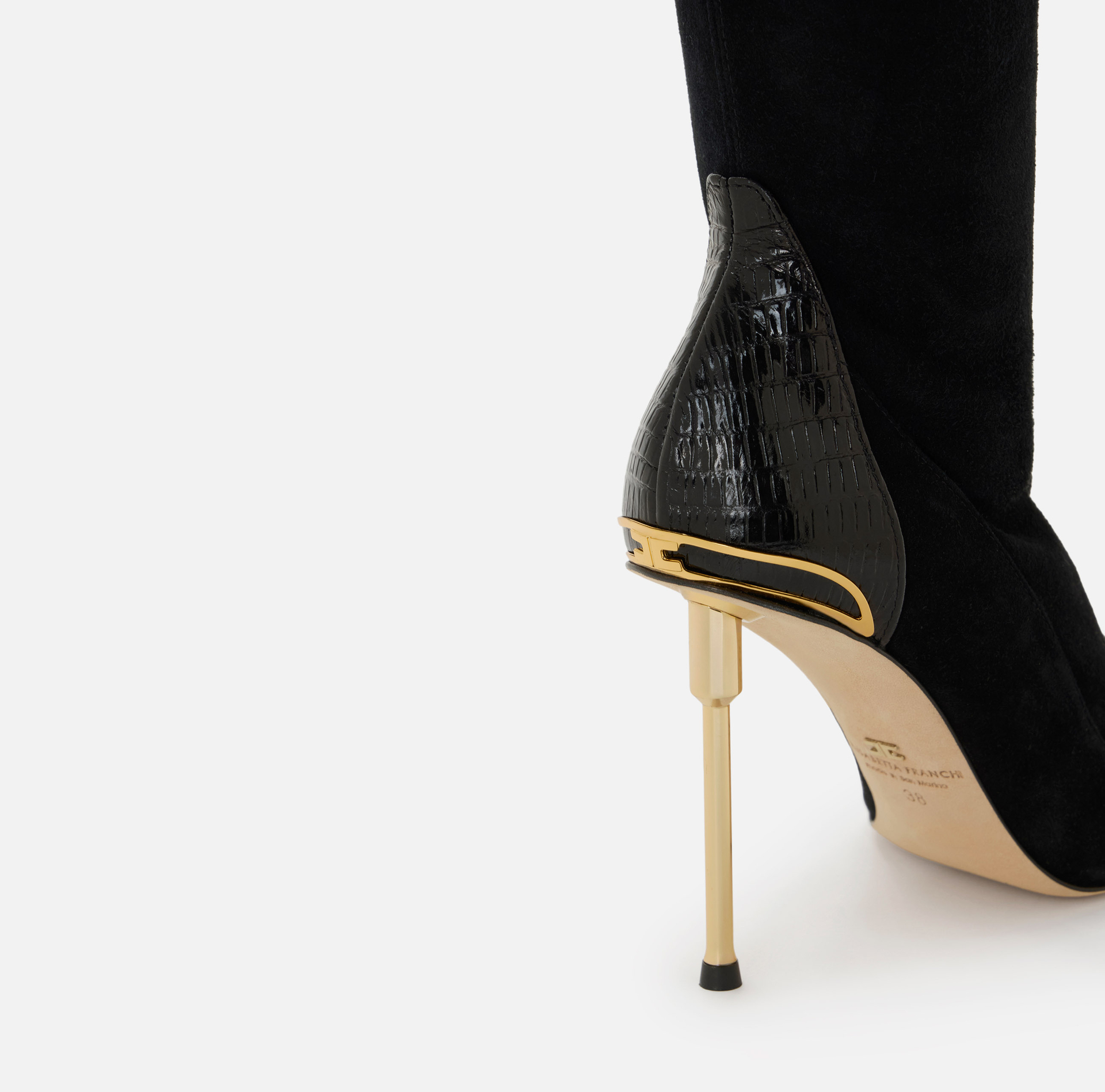 Laarzen van suède met slangendetails - Elisabetta Franchi