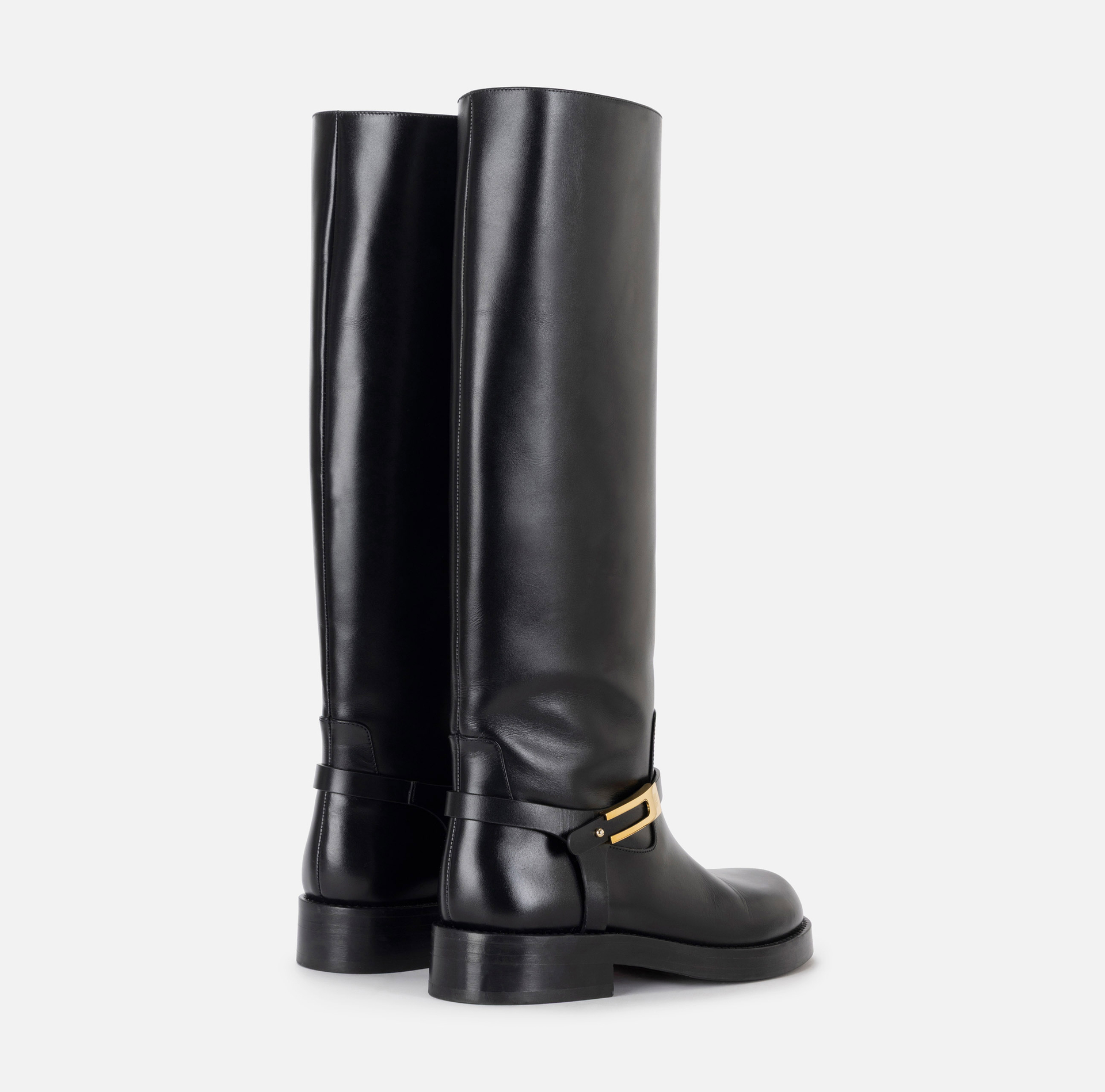 Botas de piel con hebilla joya - Elisabetta Franchi