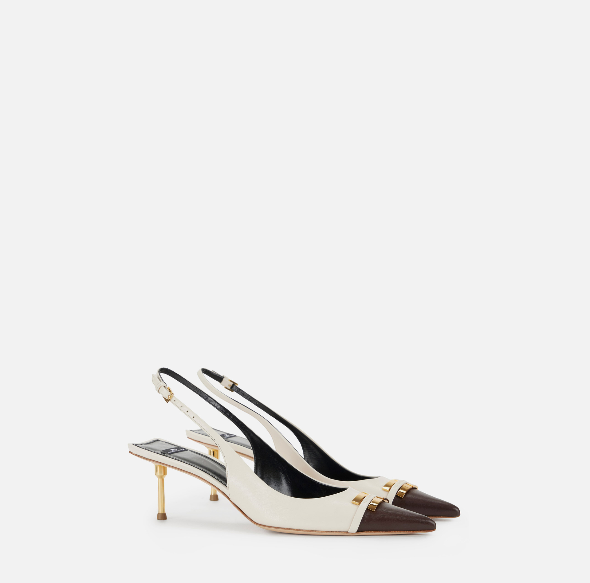 Two-colour leather slingbacks - Elisabetta Franchi
