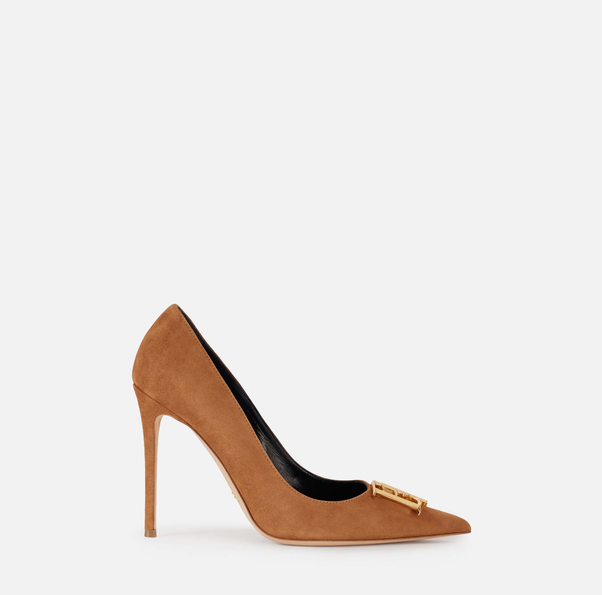 Décolleté in suede con dettaglio logo