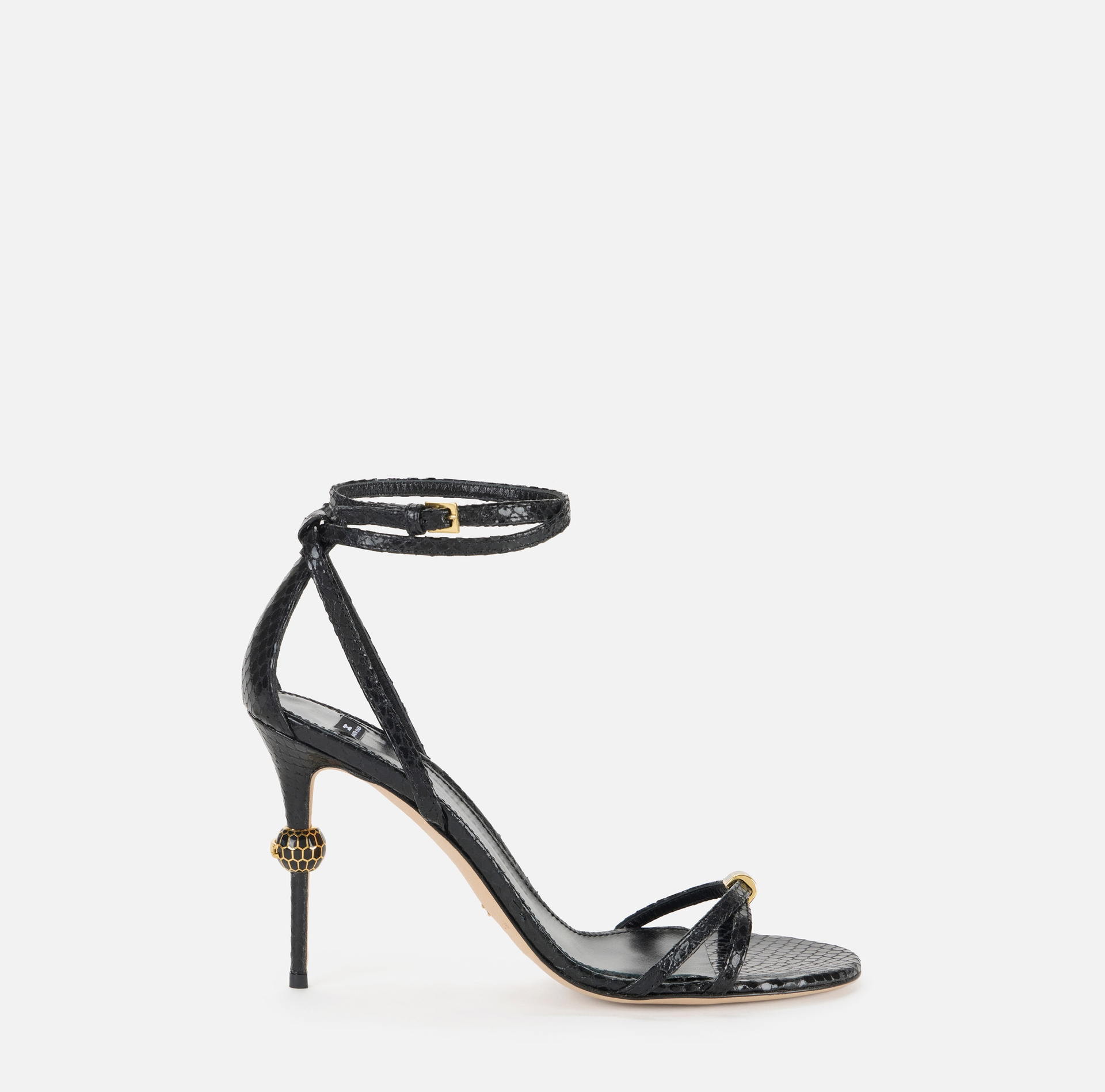 Sandalias de piel con tacón joya - SCARPE - Elisabetta Franchi