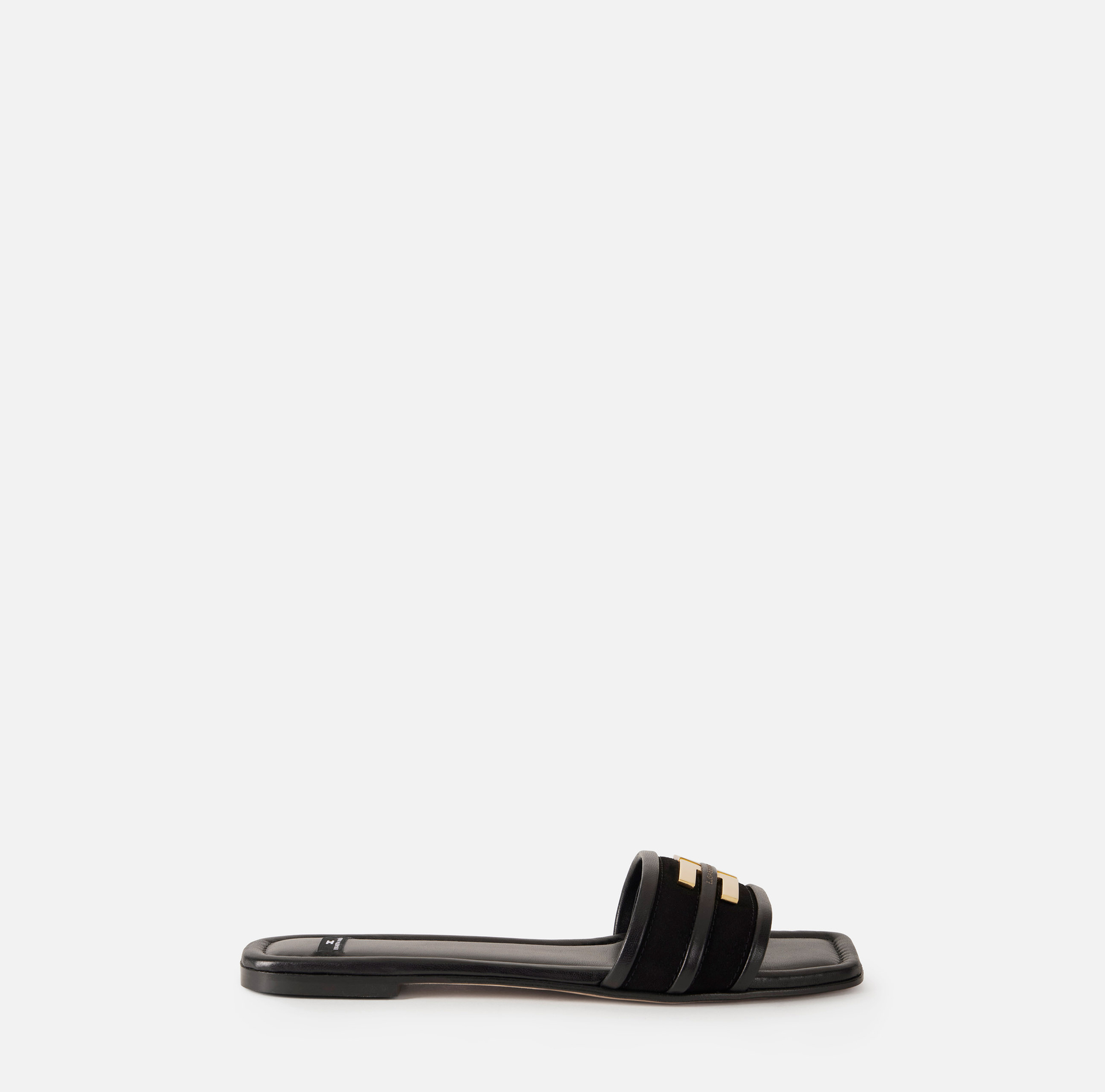 Sandalo flat in pelle con dettaglio logo