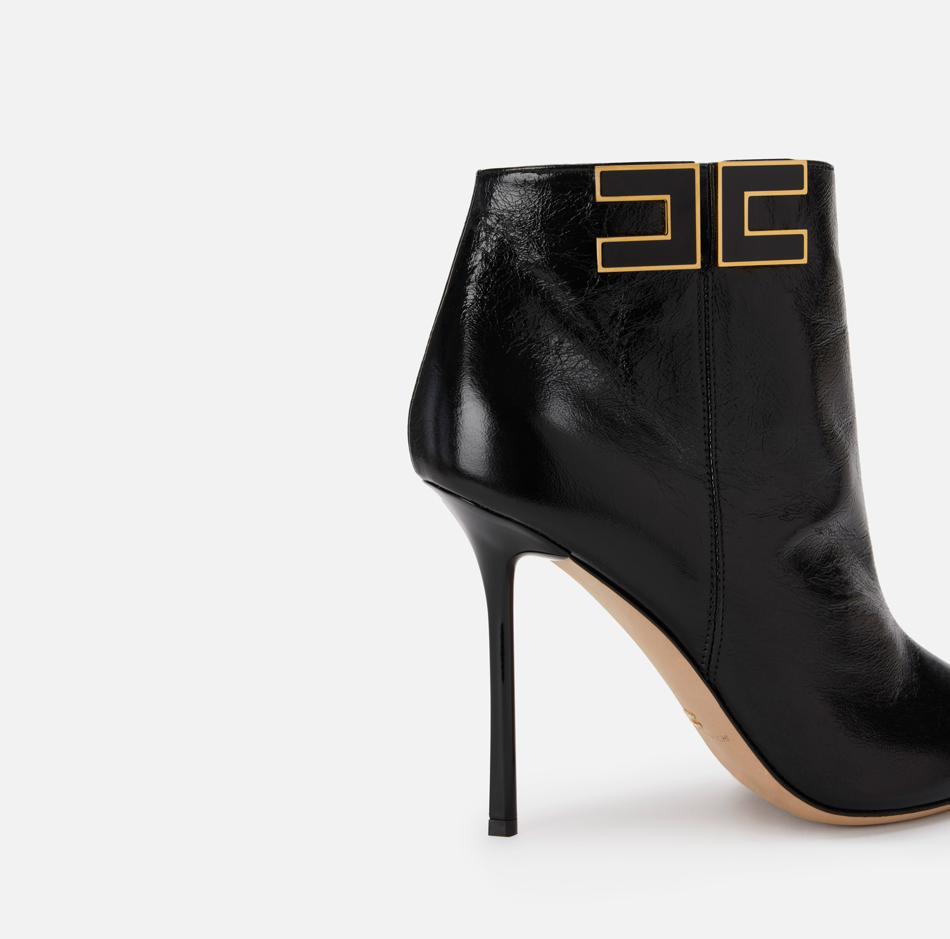Stiefel aus Leder mit Logo-Detail - Elisabetta Franchi