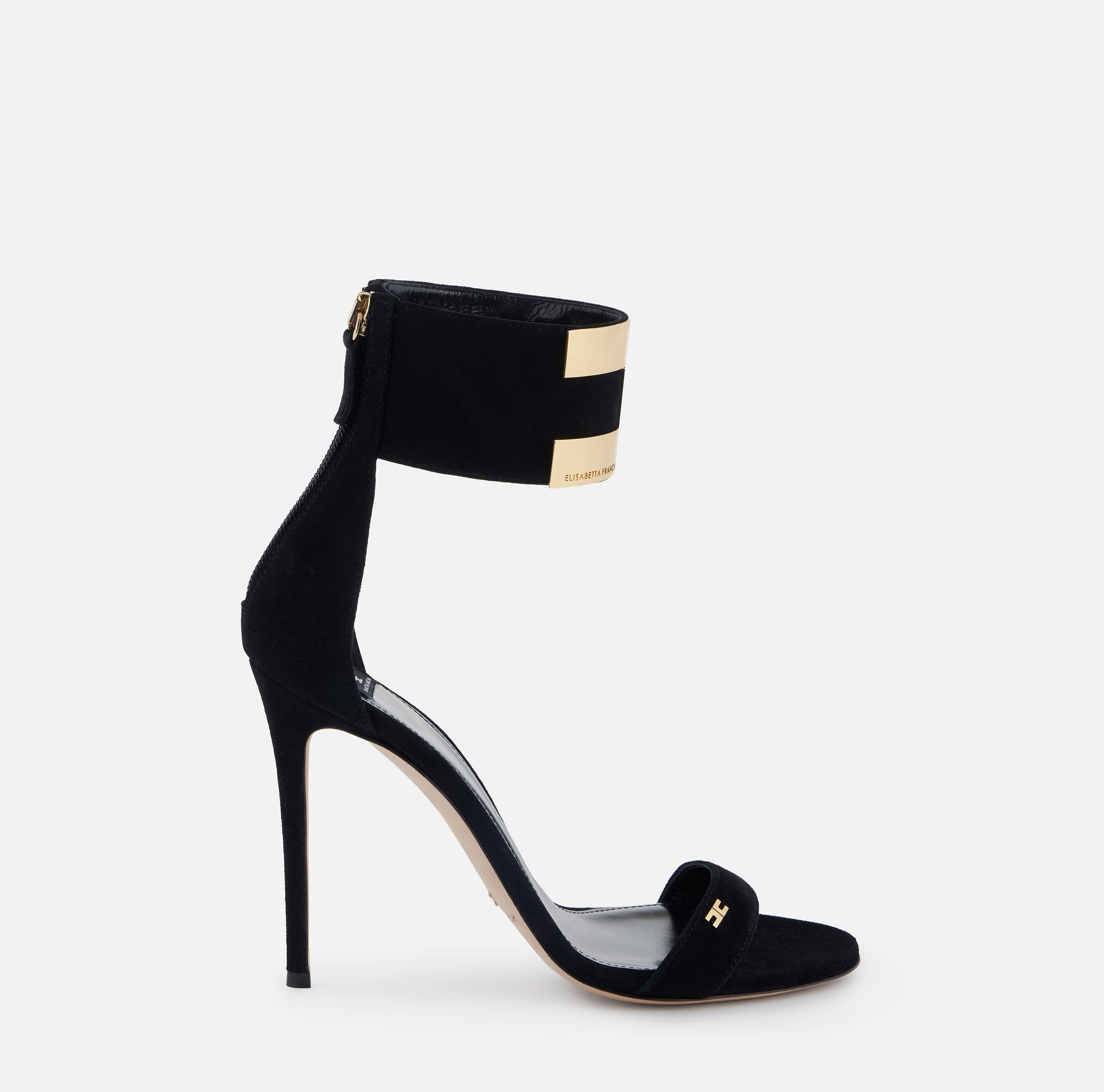 Sandali in suede con logo gioiello