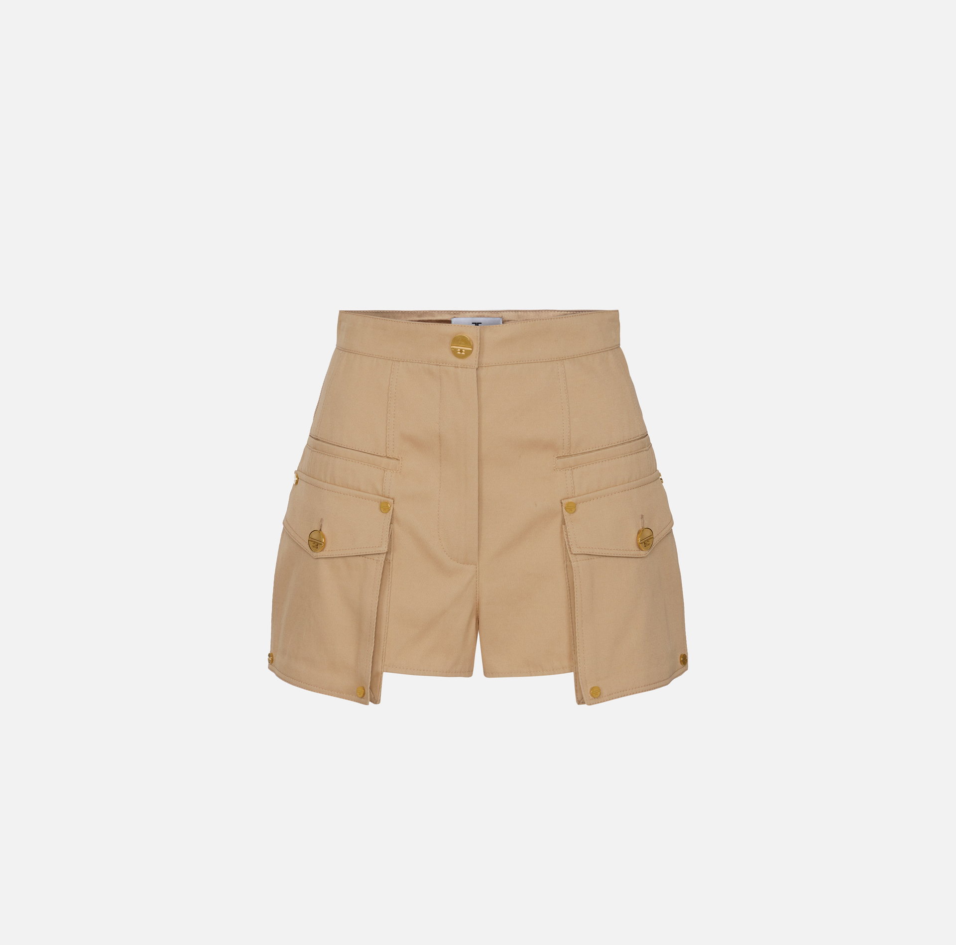 Cotton gabardine shorts with cargo pockets - Elisabetta Franchi