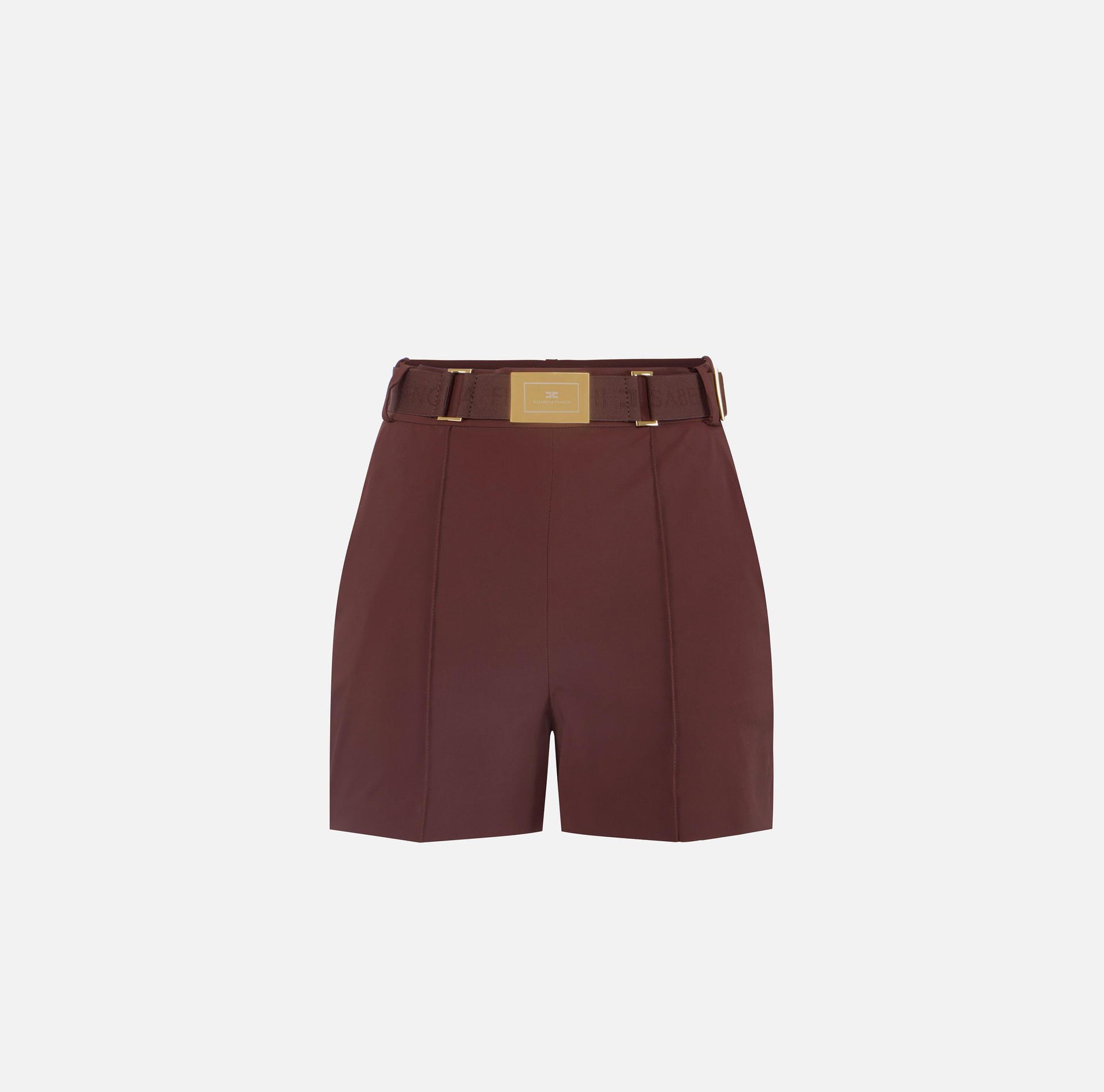 Shorts in technical bi-elastic fabric with belt - Elisabetta Franchi