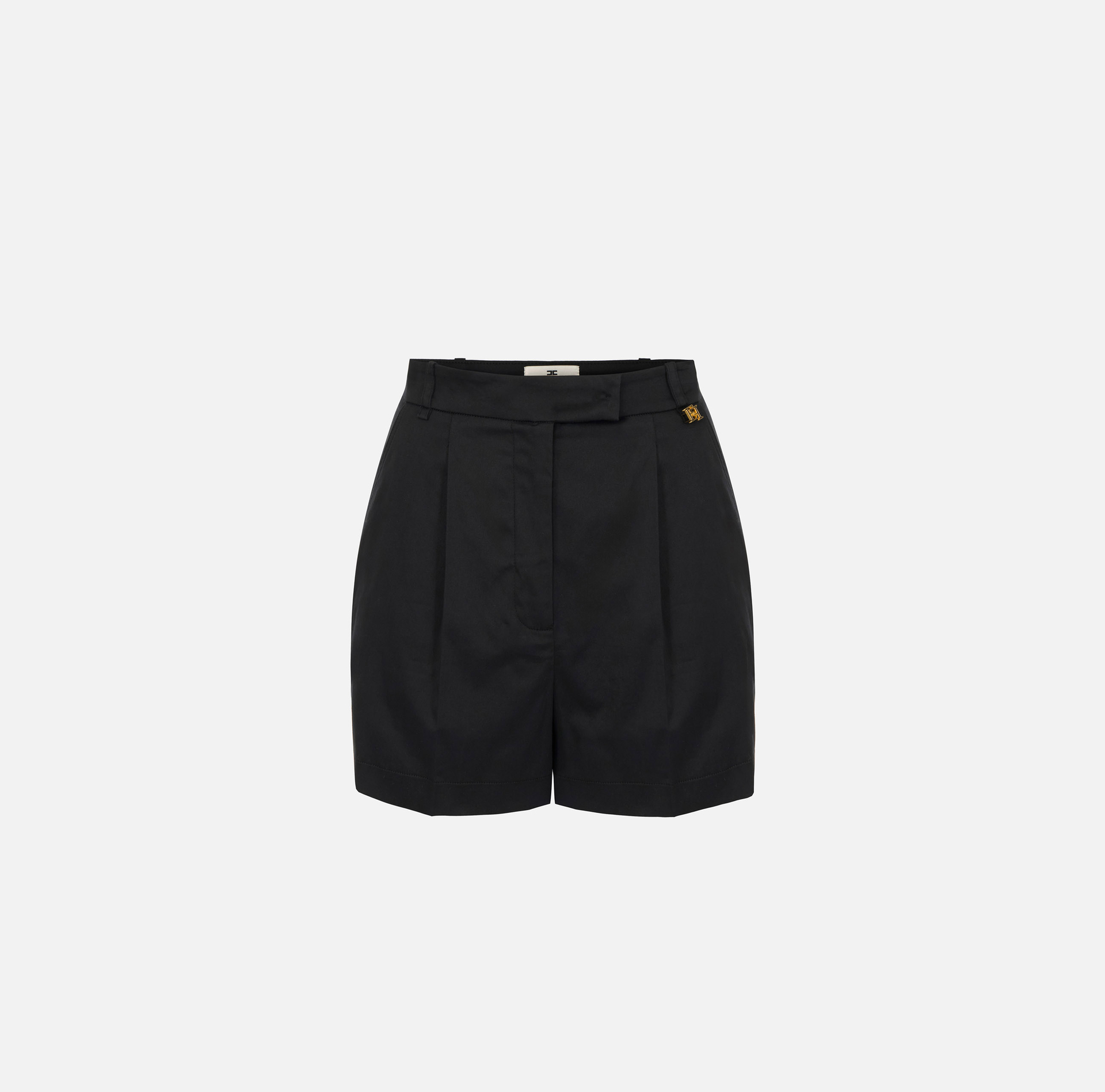 Shorts in cotone stretch con dettaglio logo