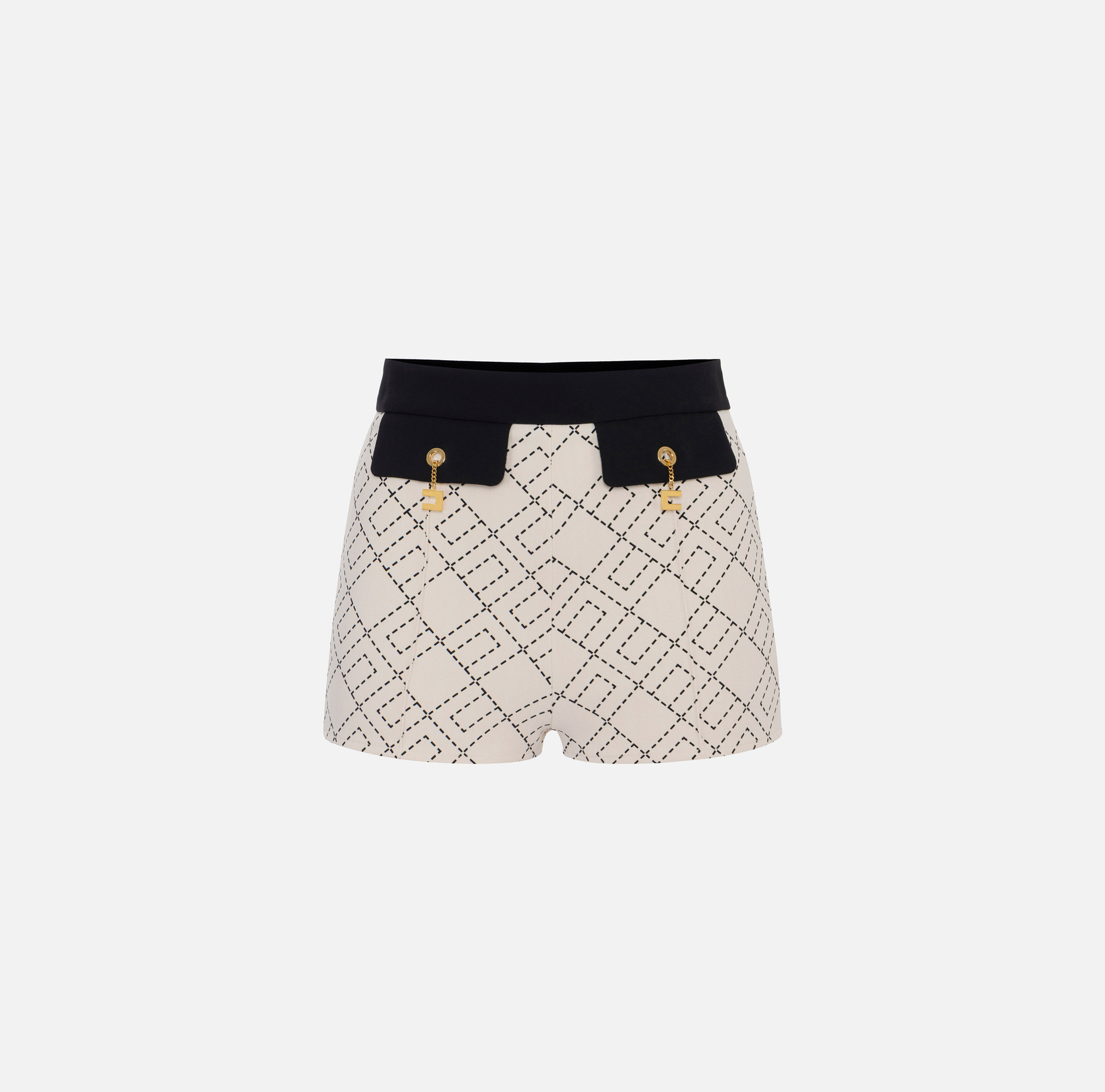 Shorts bicolor de doble crepé - Elisabetta Franchi