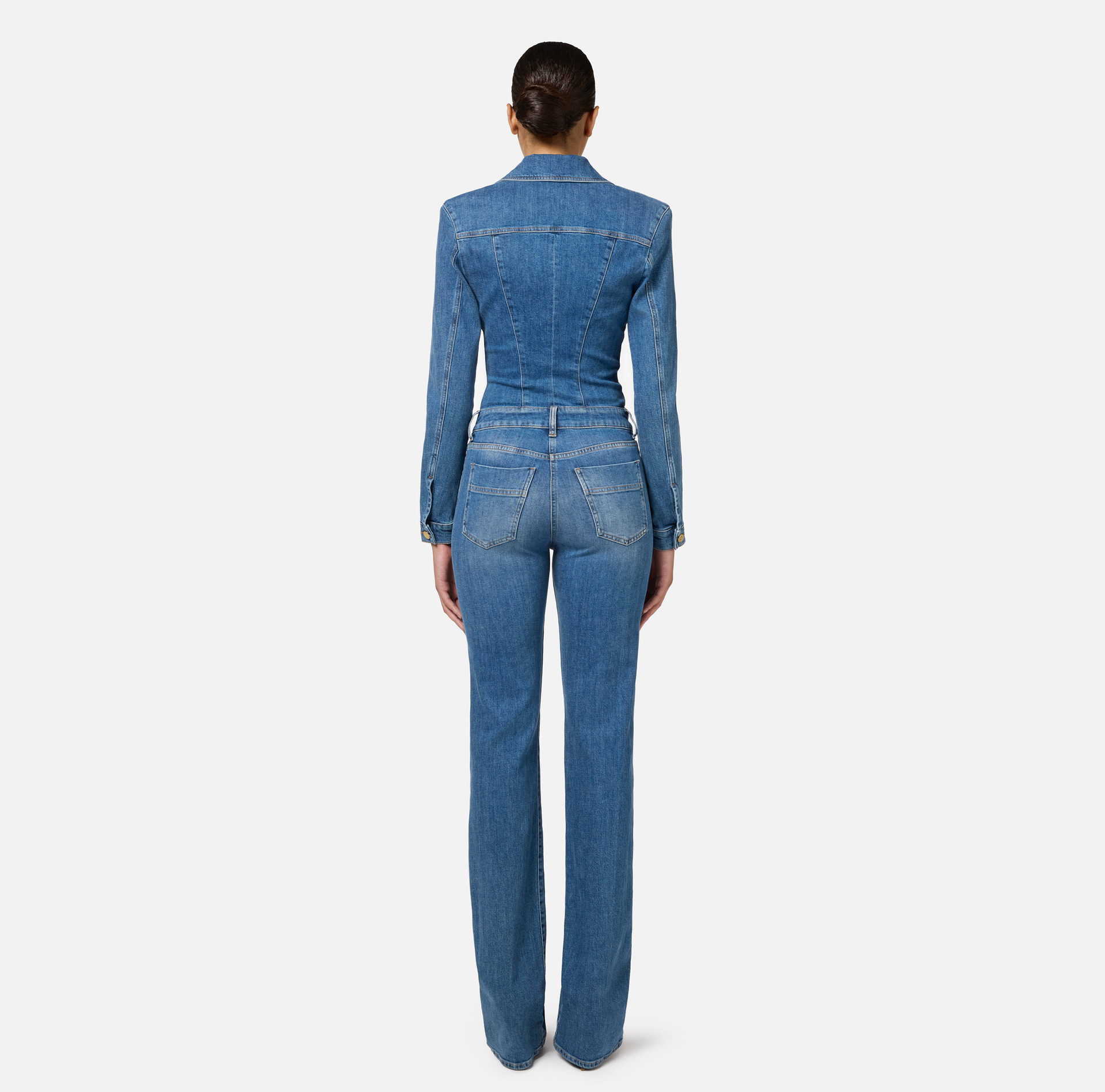 Tuta in denim con zip e spalline - Elisabetta Franchi