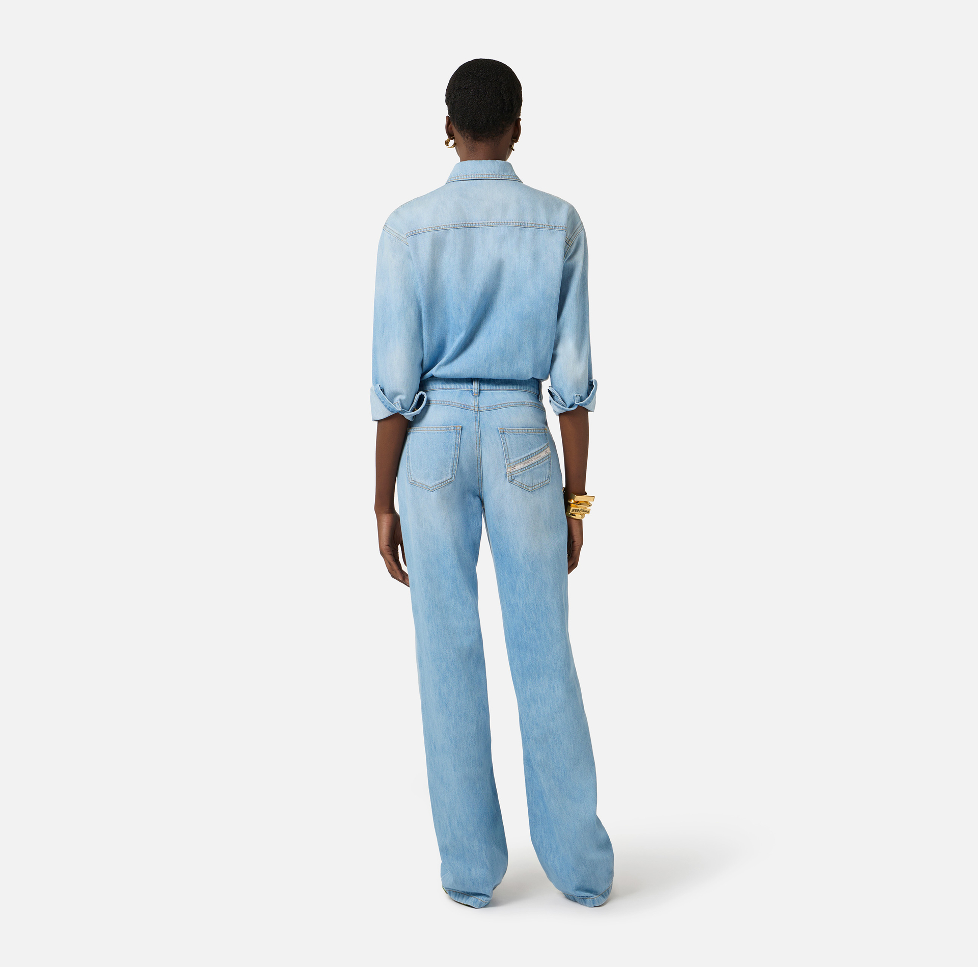 Combinaison en denim avec détail lettrage - Elisabetta Franchi